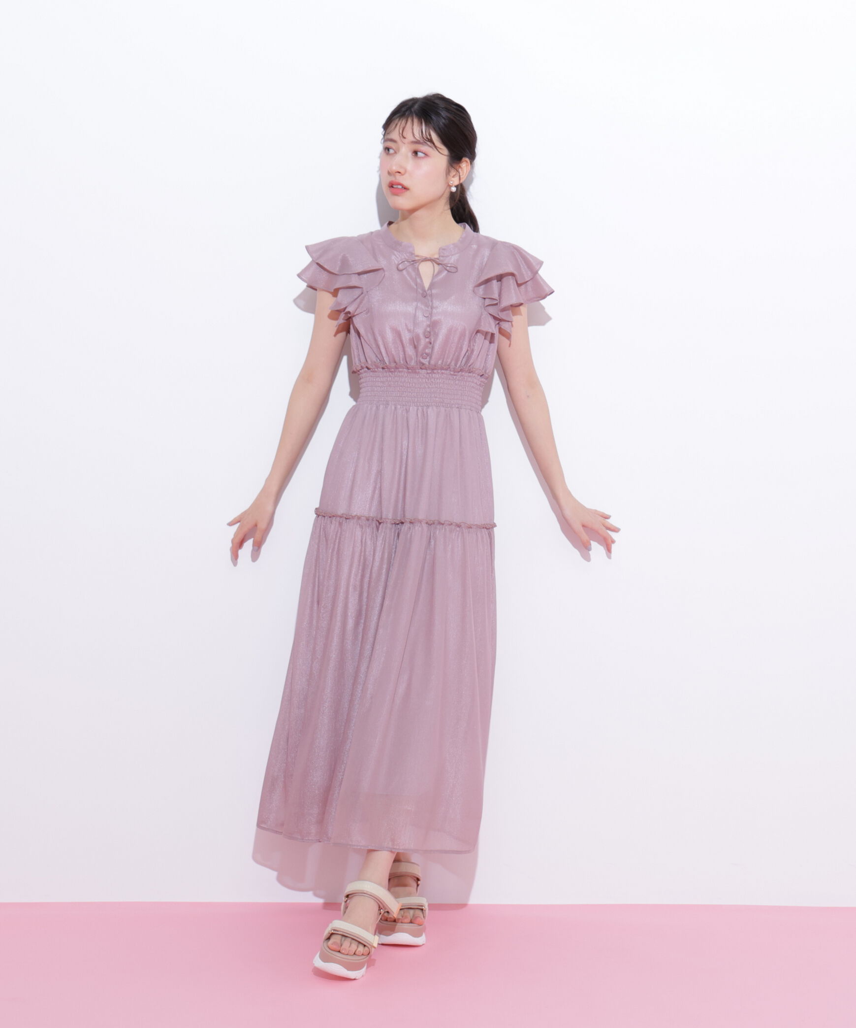  「ボリュームティアードワンピース」|ワンピース|