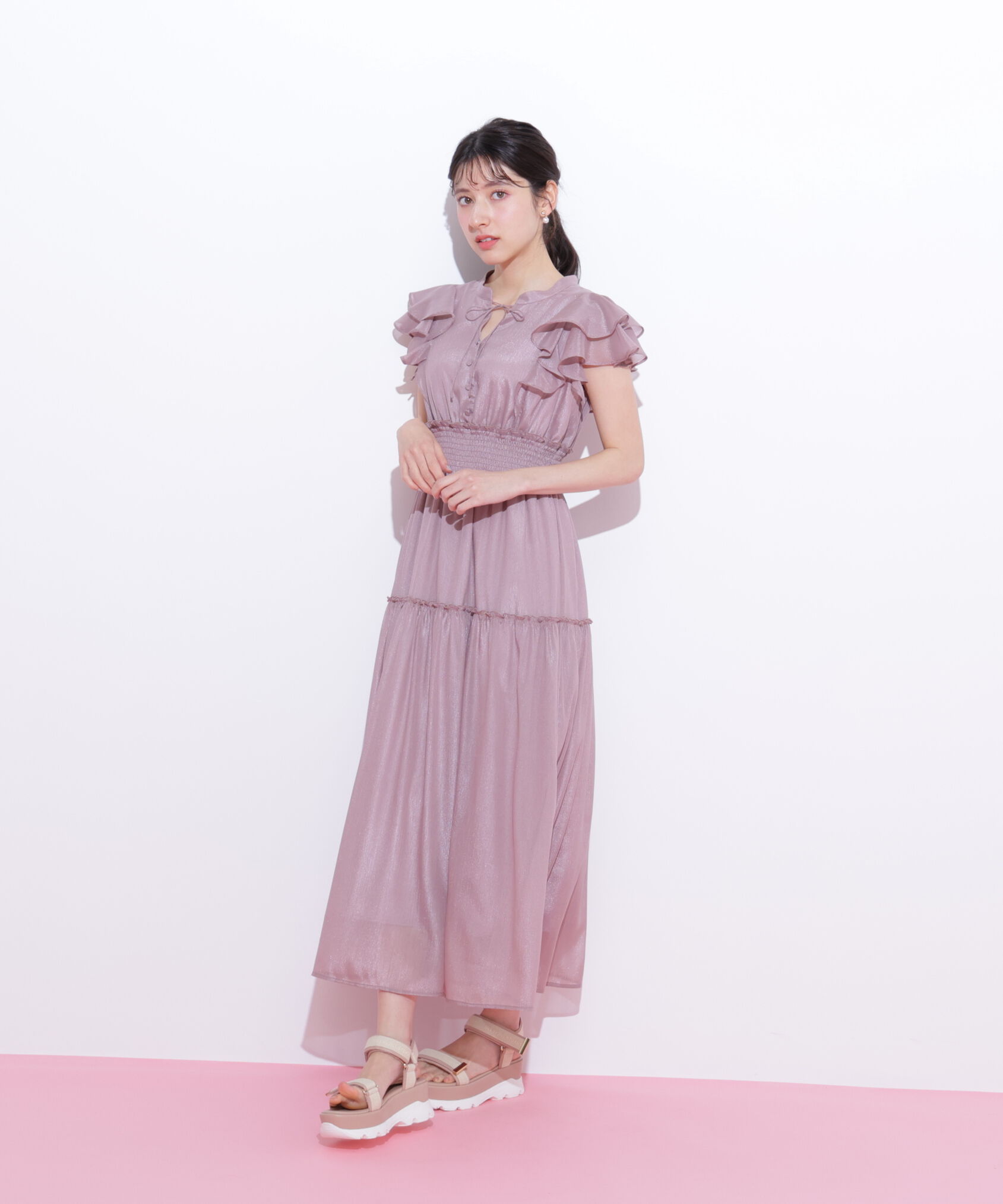  「ボリュームティアードワンピース」|ワンピース|