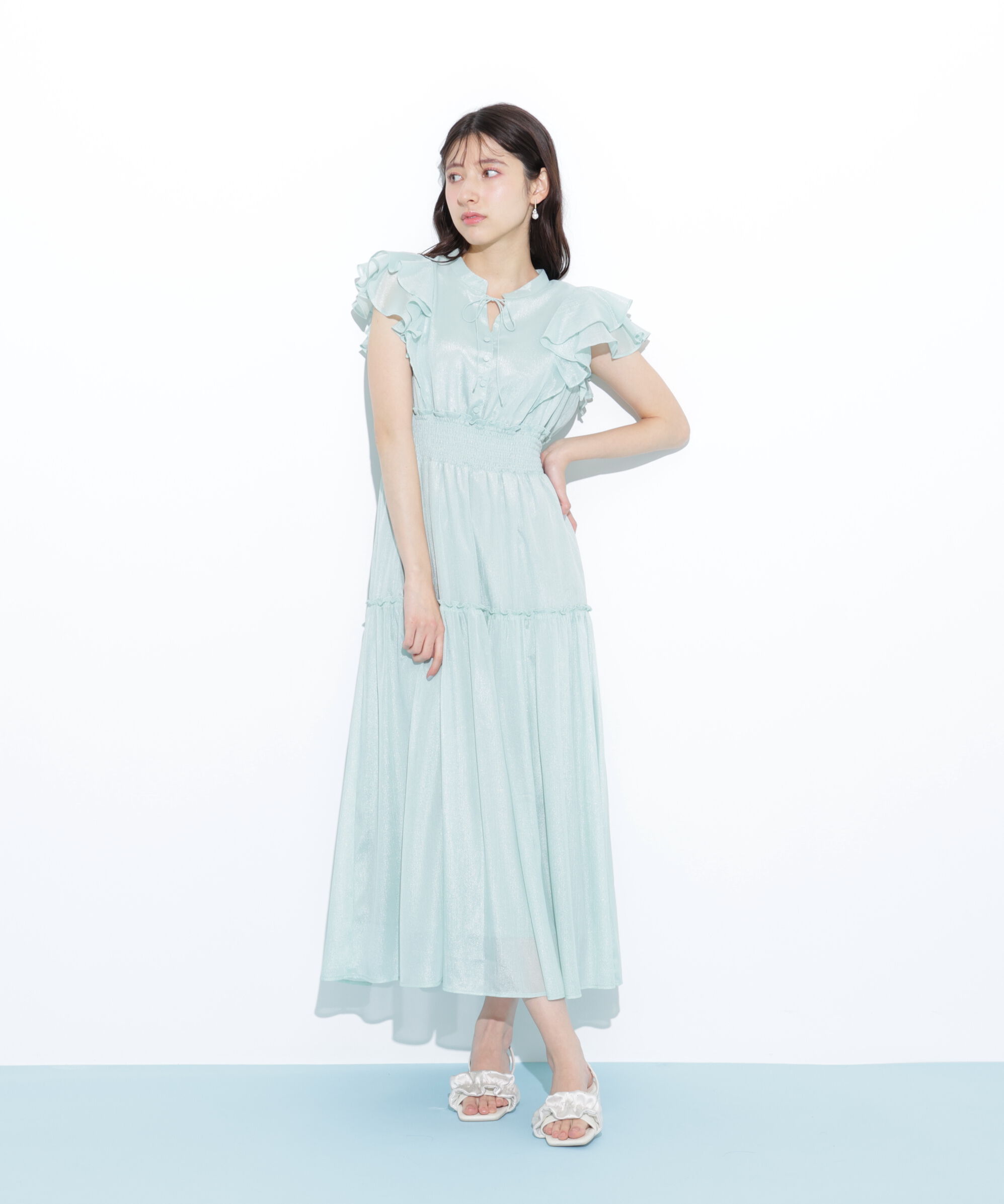  「ボリュームティアードワンピース」|ワンピース|