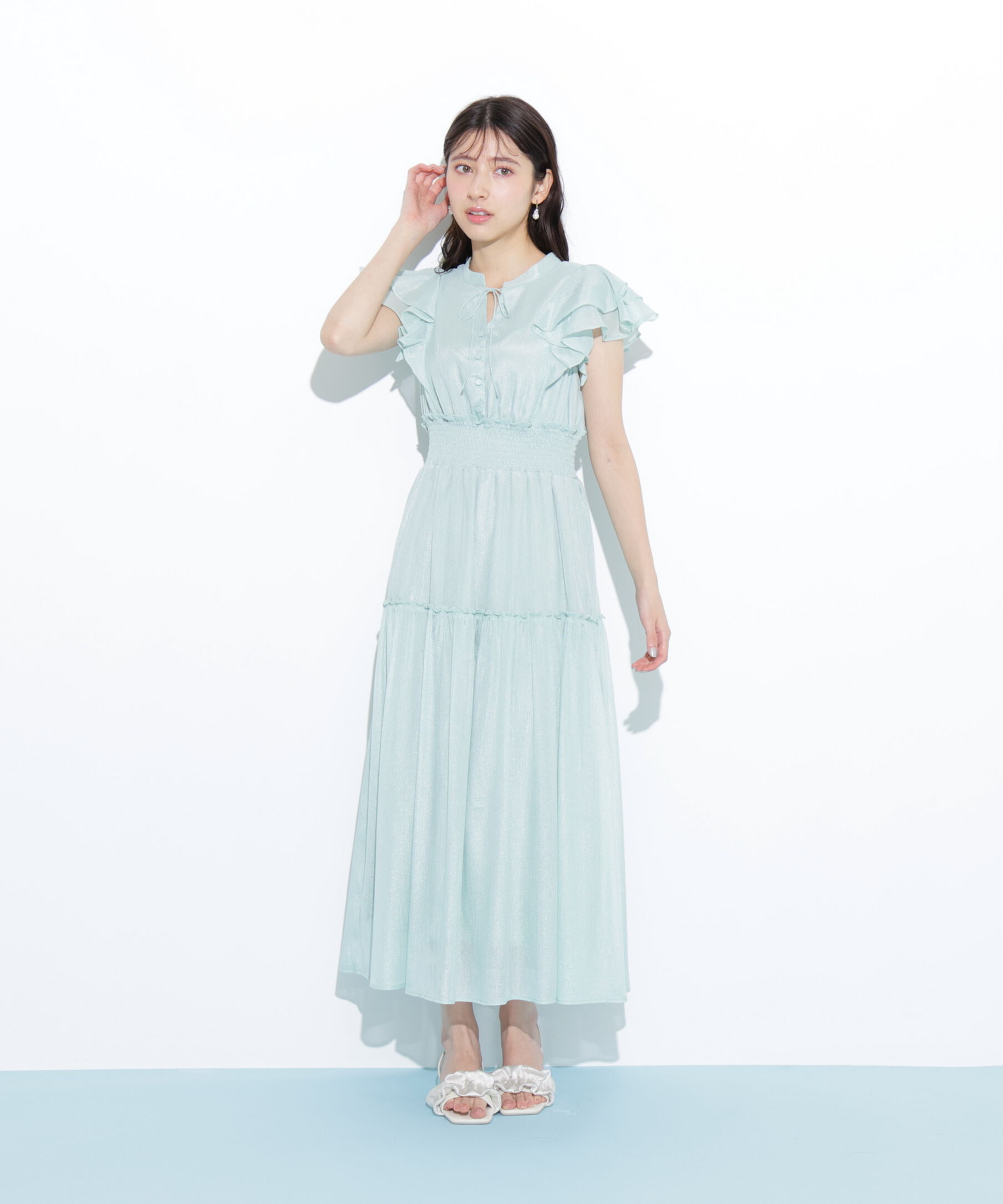  「ボリュームティアードワンピース」|ワンピース|