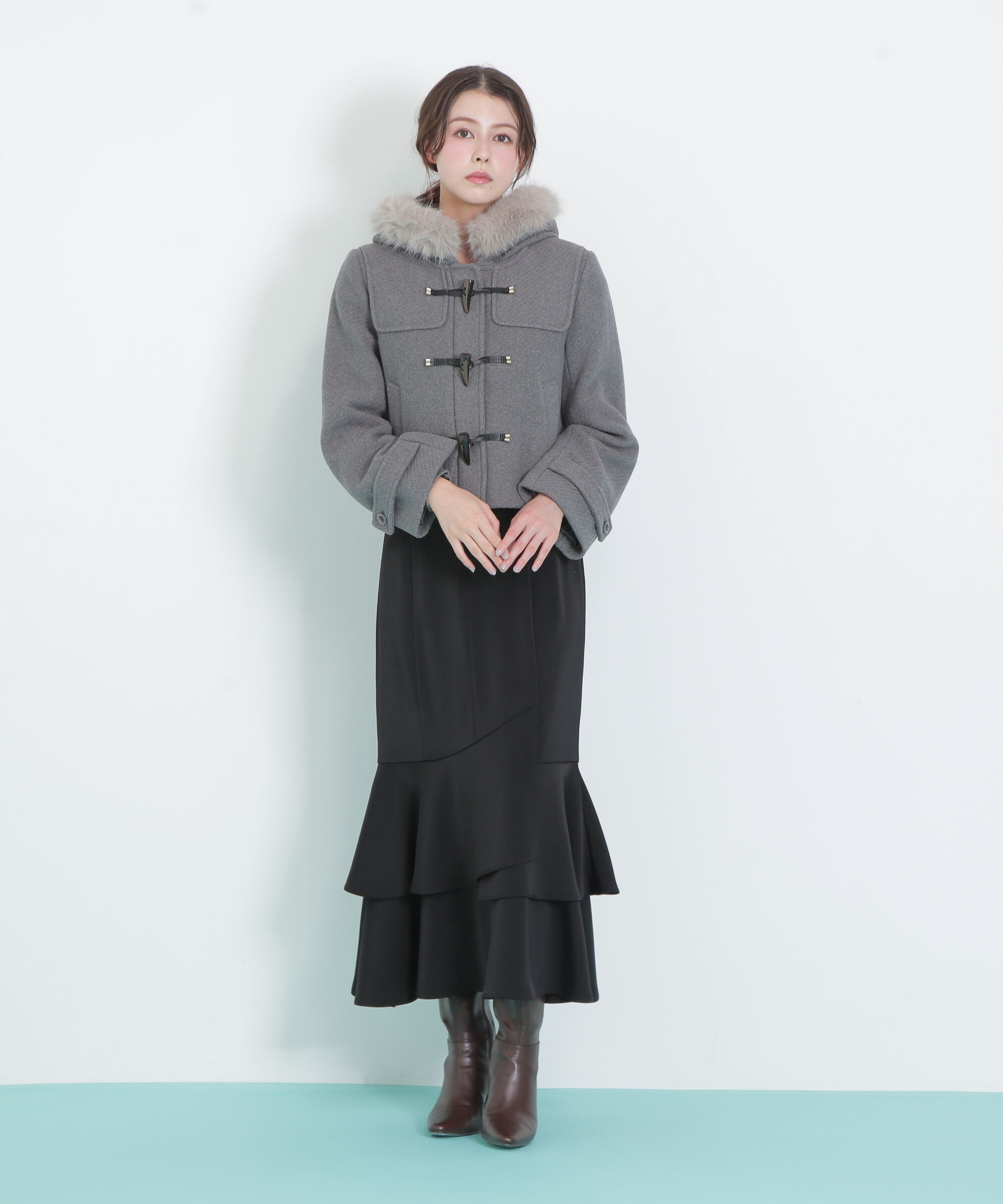  「フェイクファー付ショートダッフルコート」|その他|