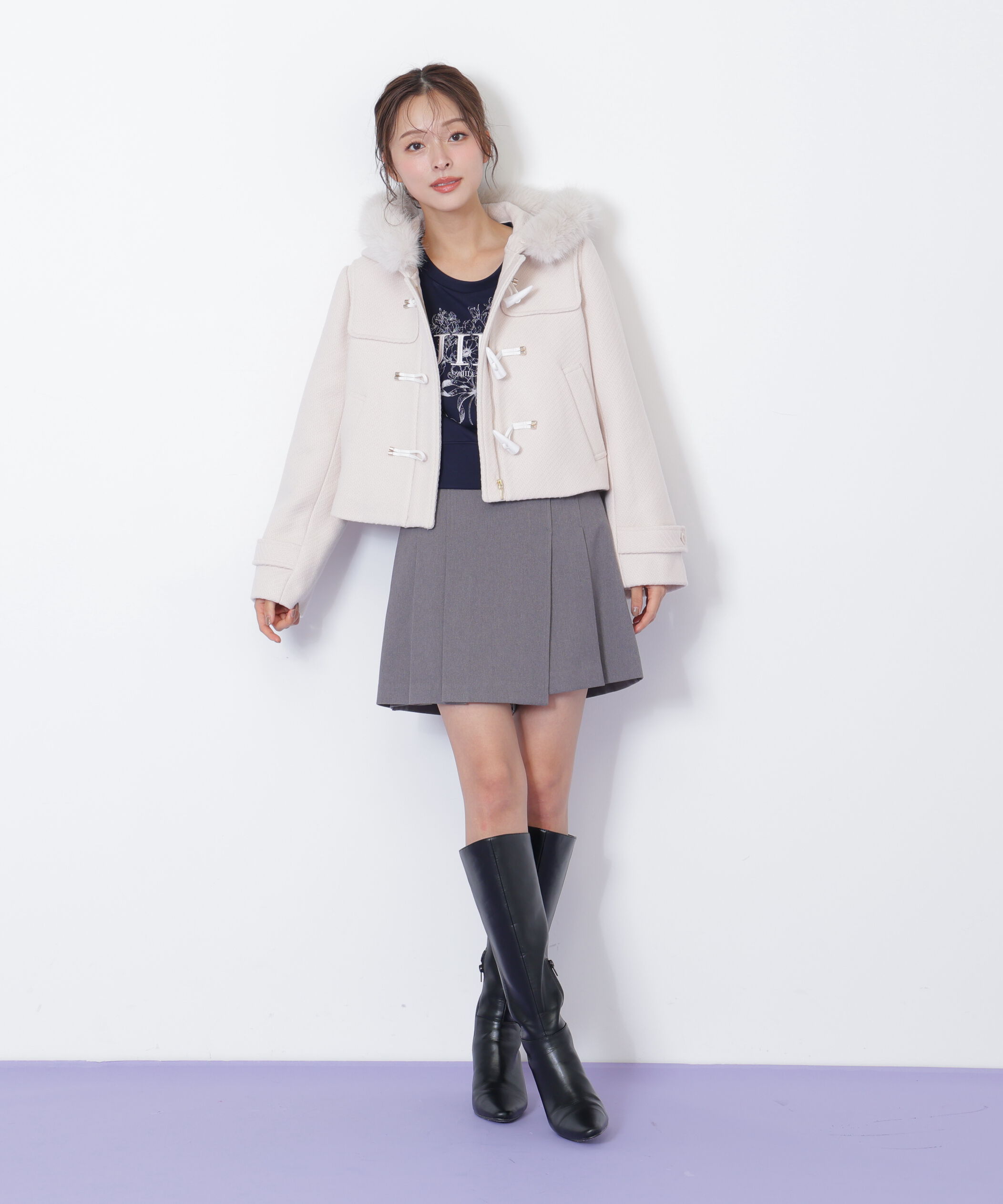  「フェイクファー付ショートダッフルコート」|その他|