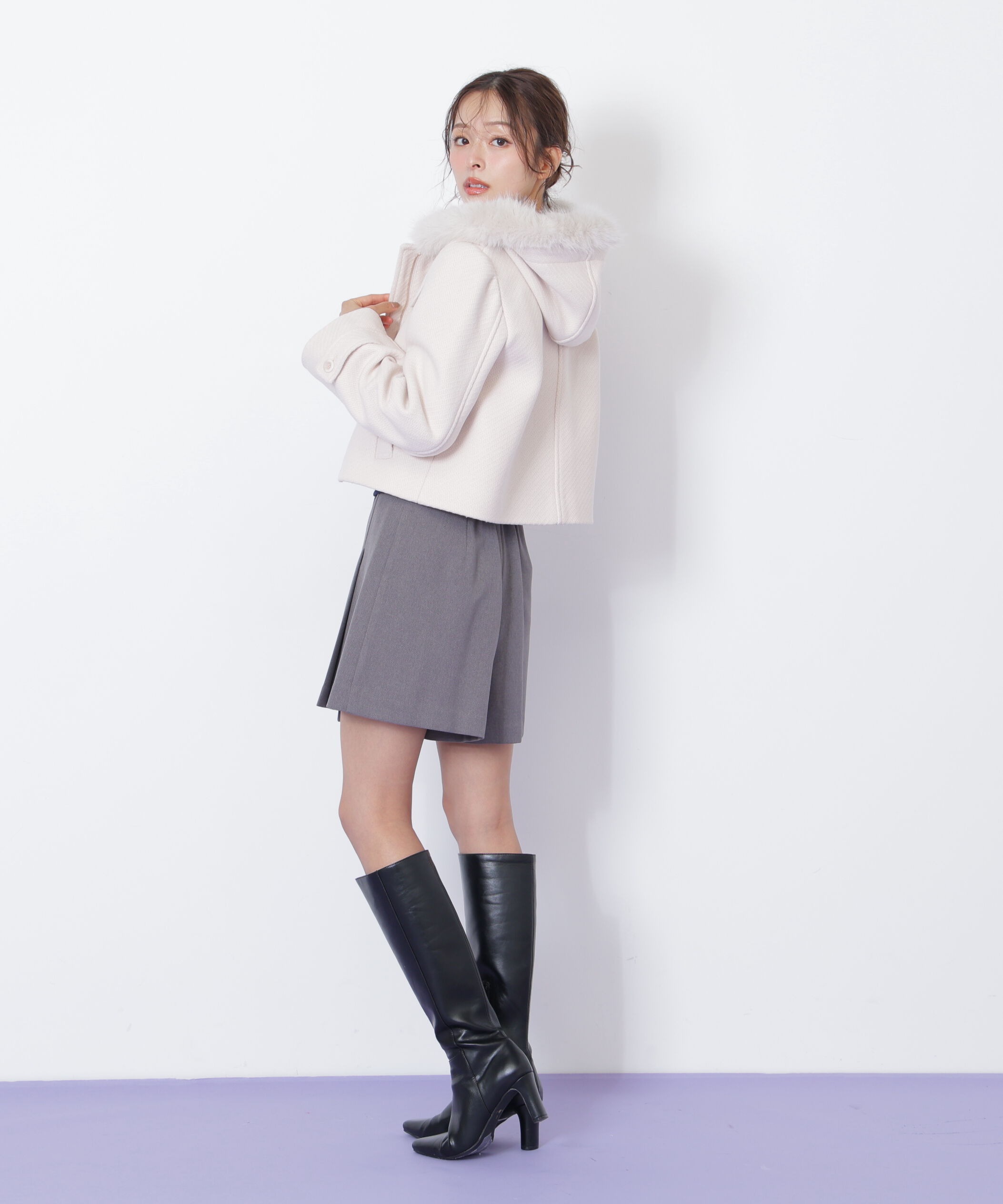  「フェイクファー付ショートダッフルコート」|その他|