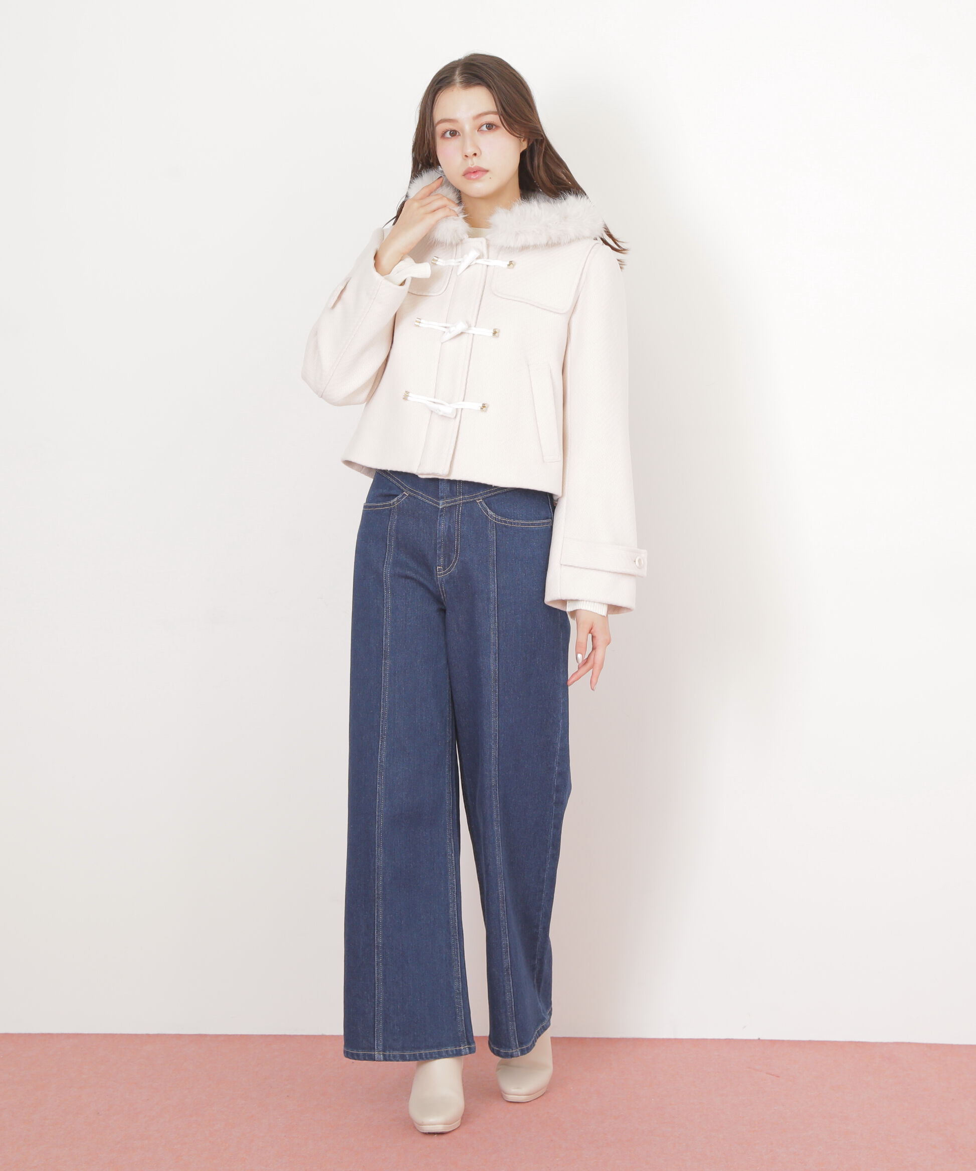  「フェイクファー付ショートダッフルコート」|その他|