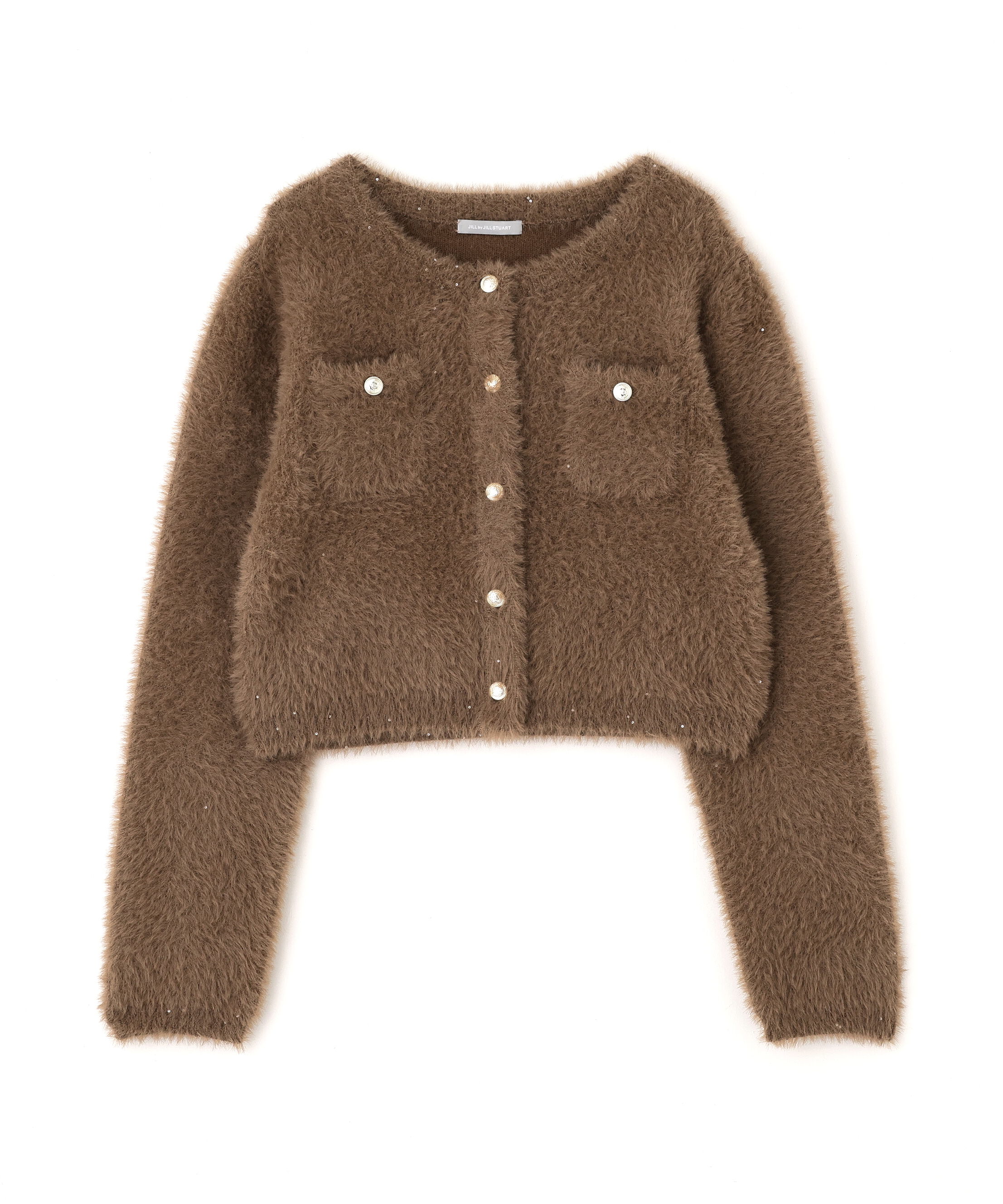  「スパンコールフェザーニットジャケット」|ニット・セーター|