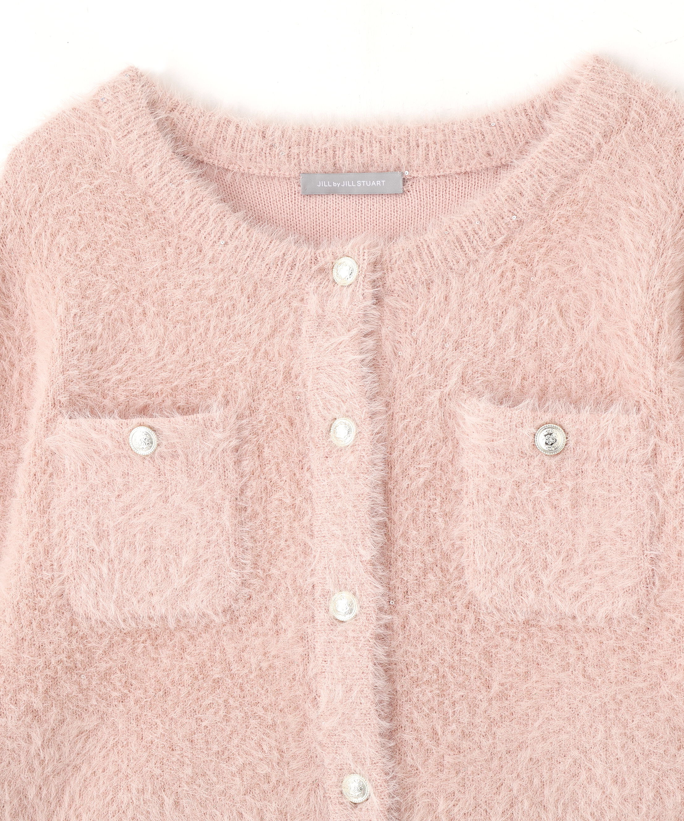  「スパンコールフェザーニットジャケット」|ニット・セーター|