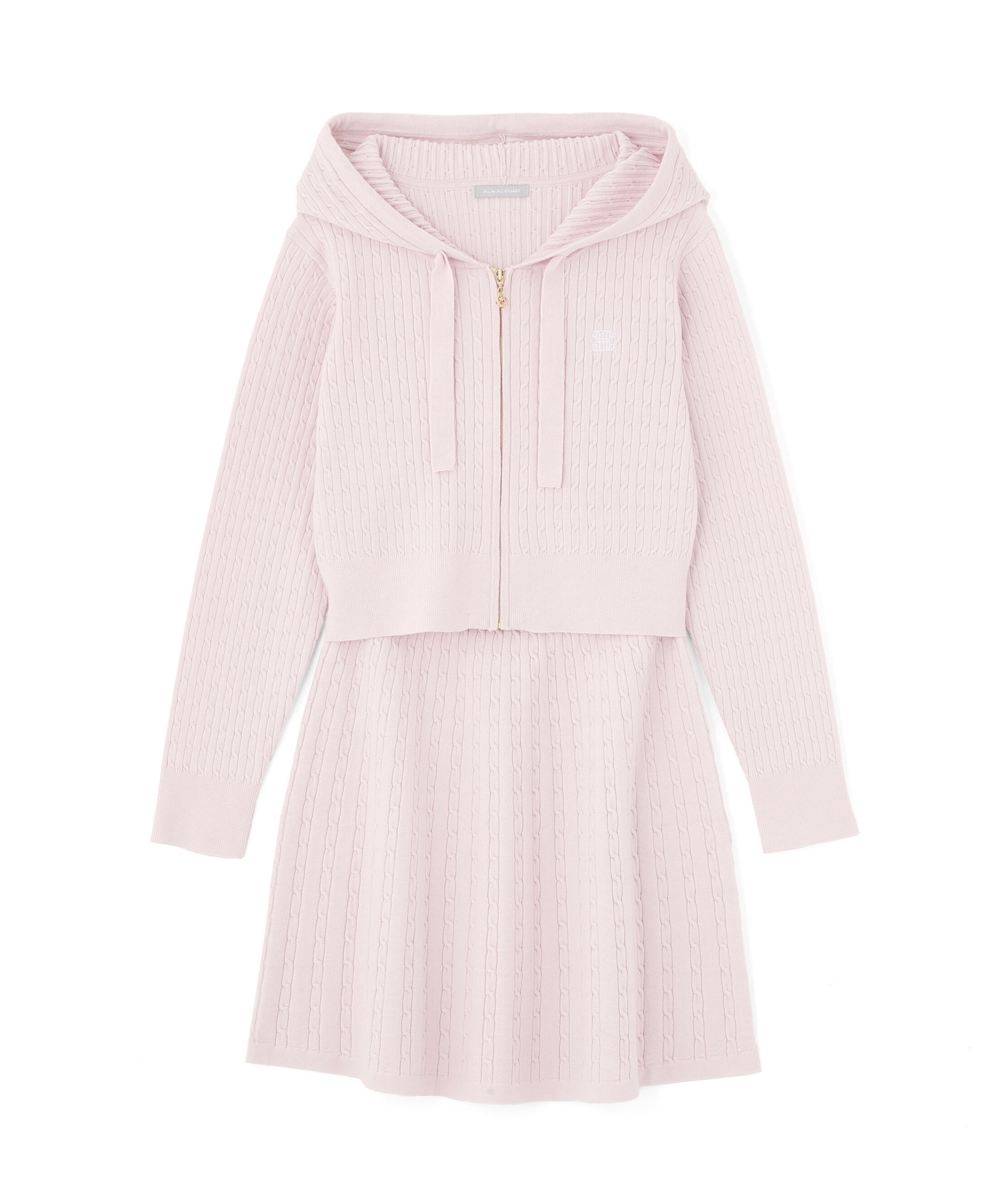  「ケーブルニットパーカーセットアップ」|ワンピース|