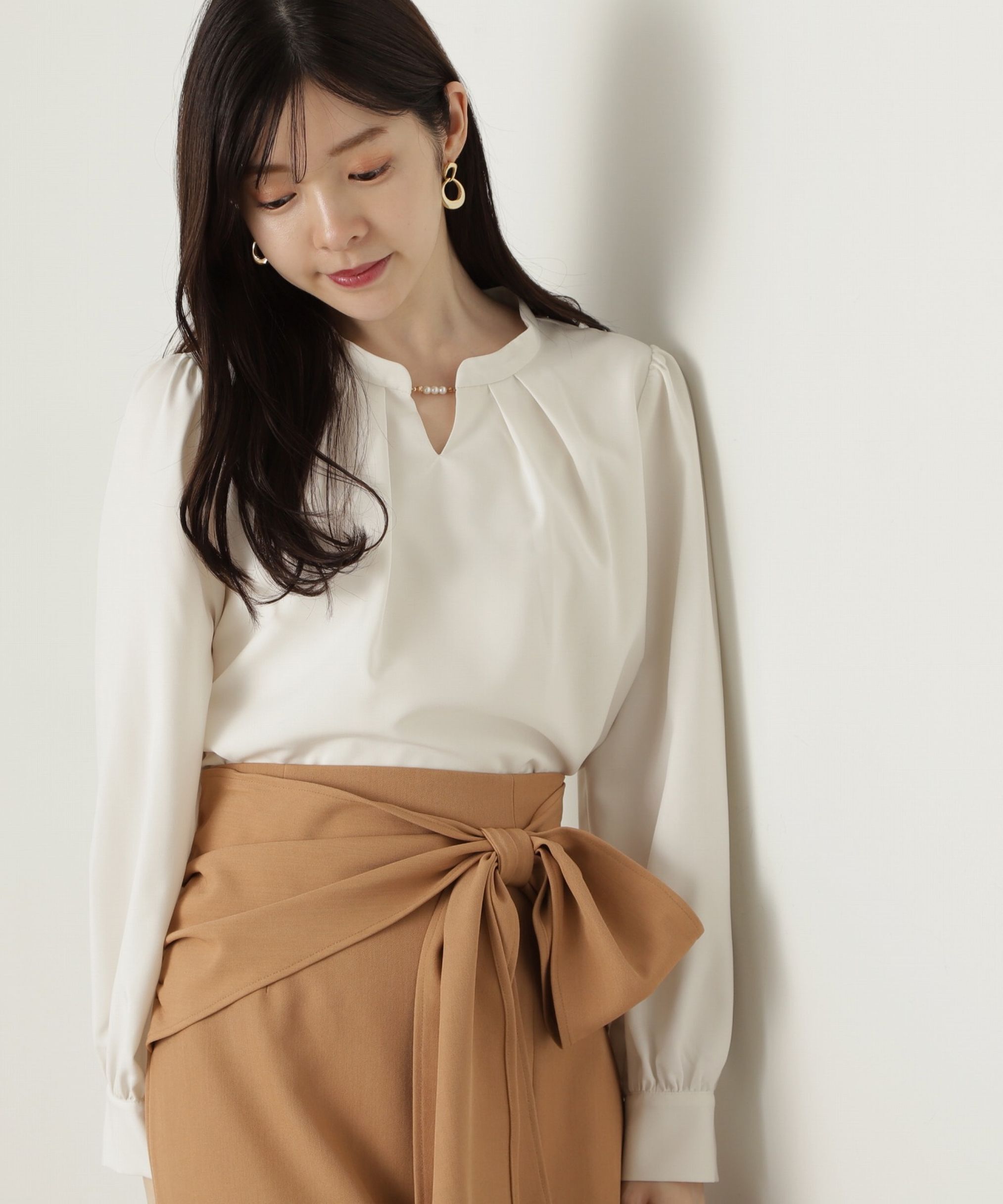 PROPORTION BODY DRESSING「スタンドパールブラウス　24AW」|シャツ・ブラウス|