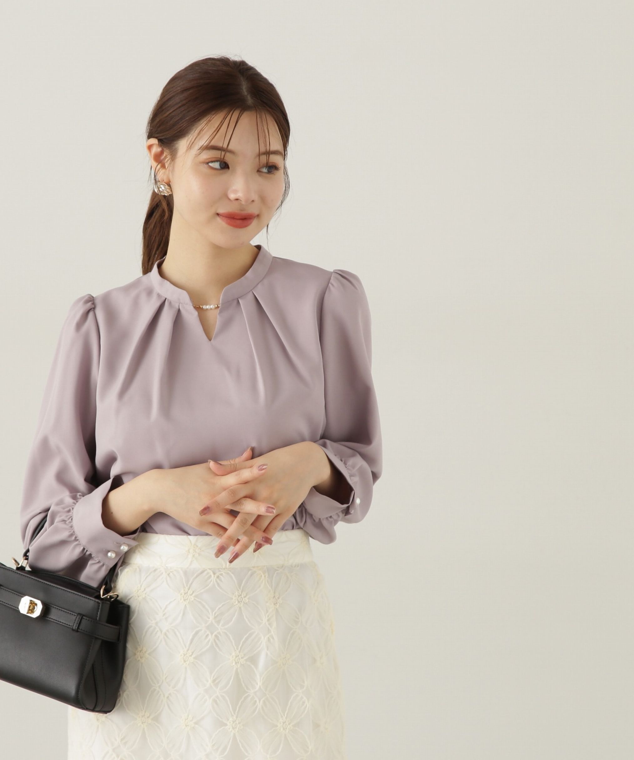 PROPORTION BODY DRESSING「スタンドパールブラウス　24AW」|シャツ・ブラウス|