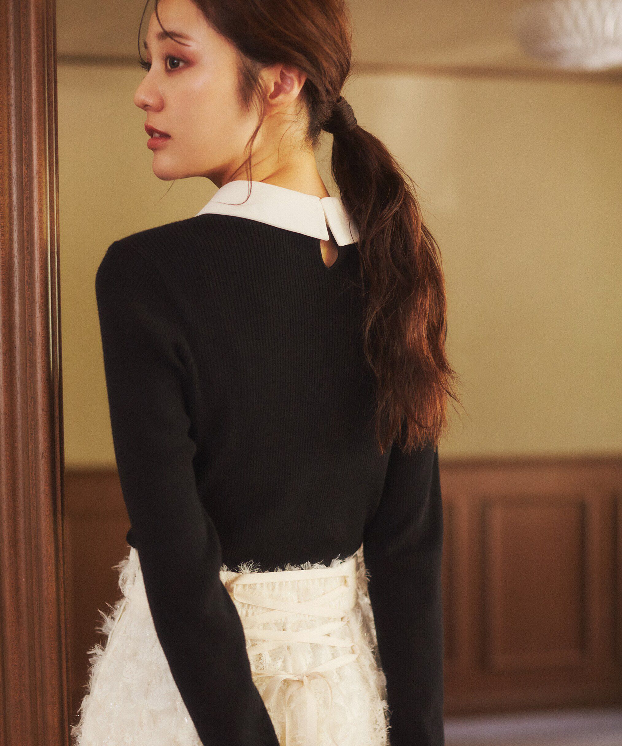 PROPORTION BODY DRESSING「2way襟付きリブニット」|ニット・セーター|