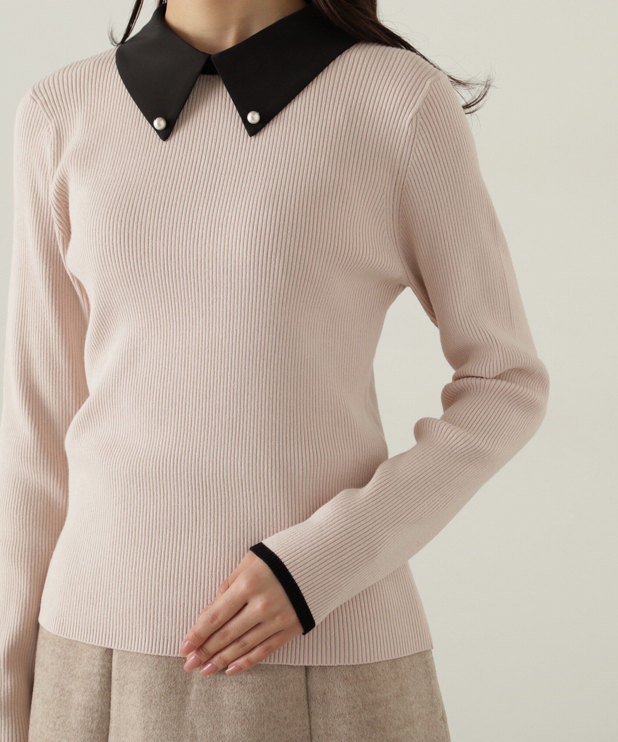 PROPORTION BODY DRESSING「2way襟付きリブニット」|ニット・セーター|