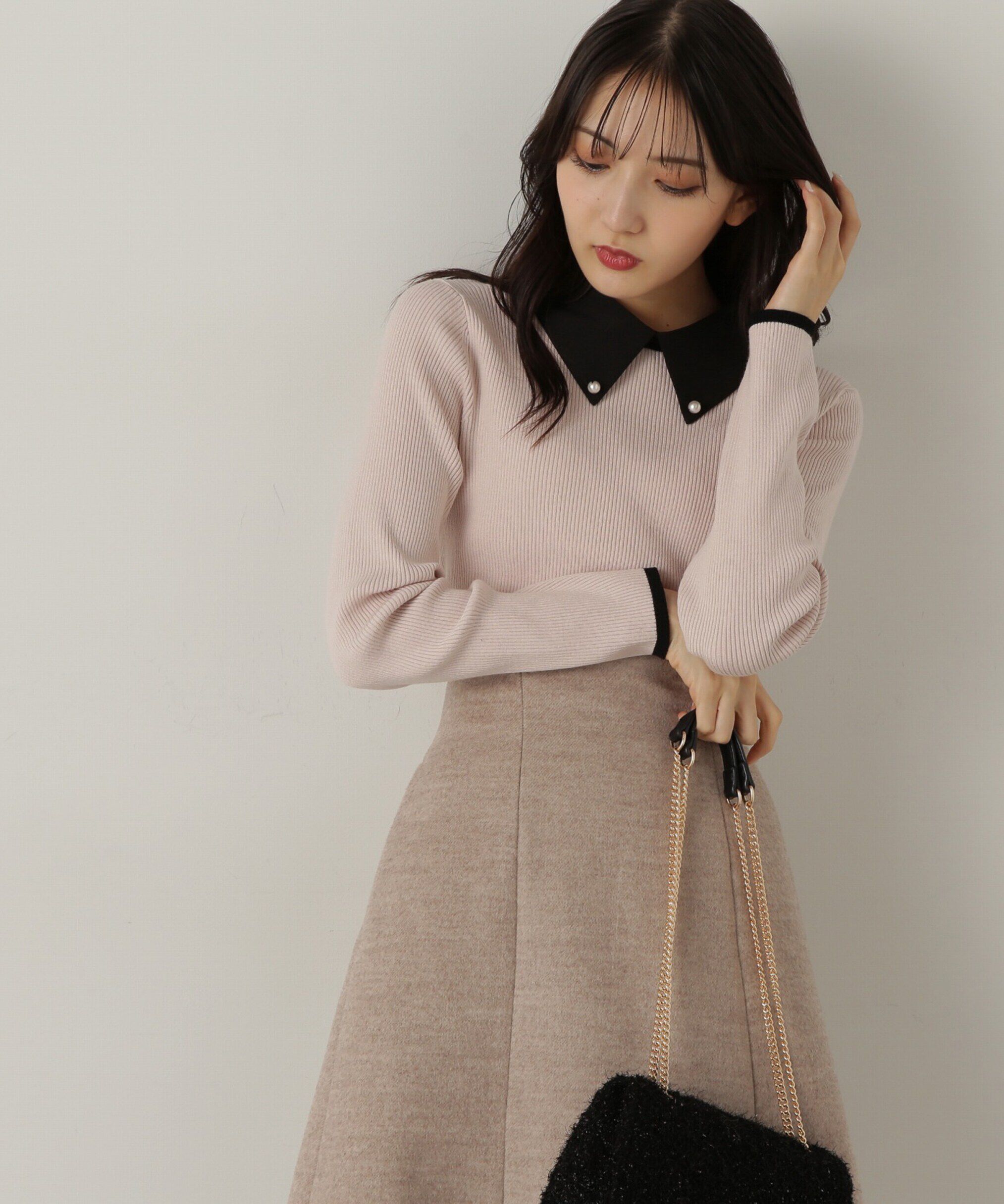 PROPORTION BODY DRESSING「2way襟付きリブニット」|ニット・セーター|