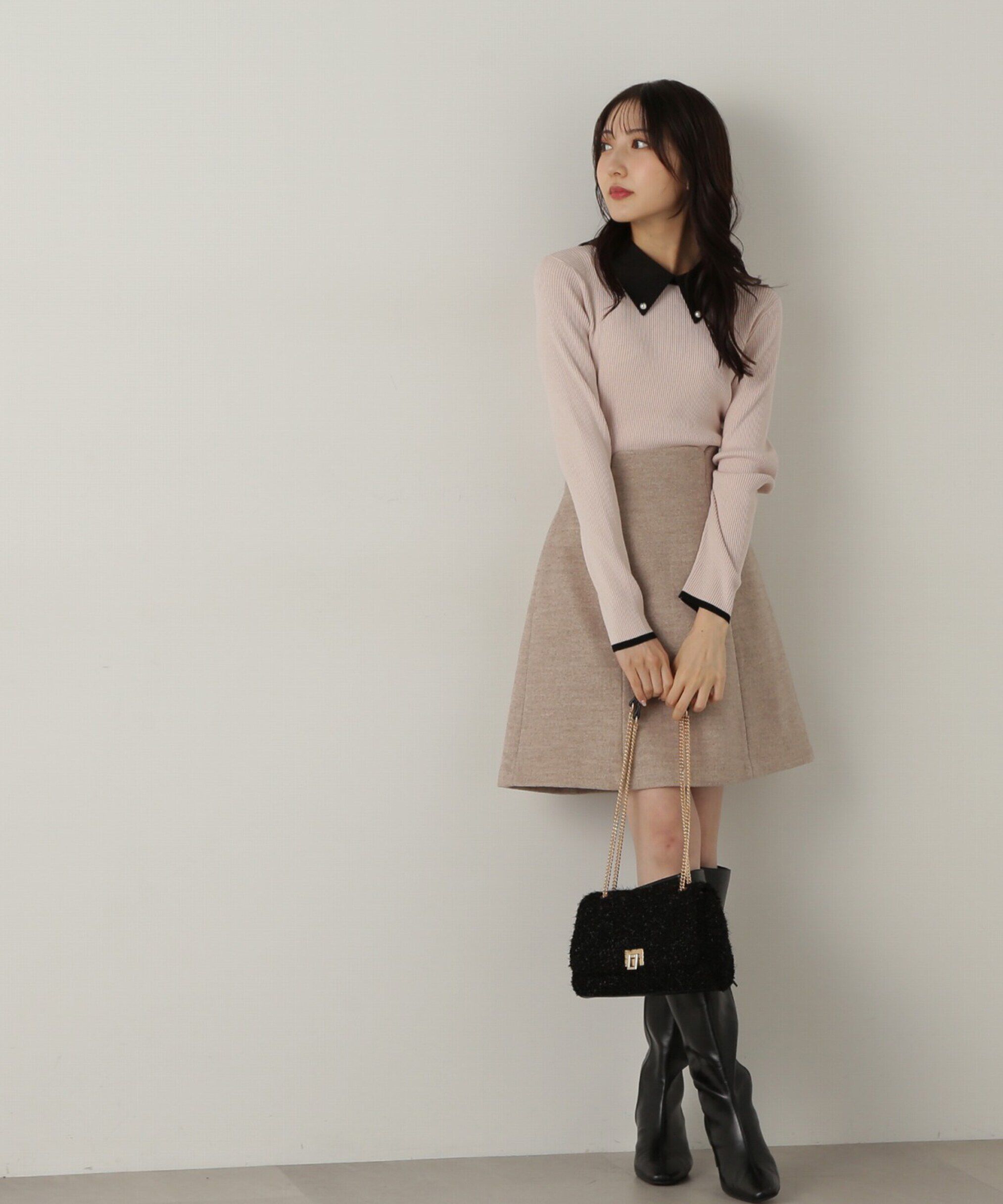 PROPORTION BODY DRESSING「2way襟付きリブニット」|ニット・セーター|