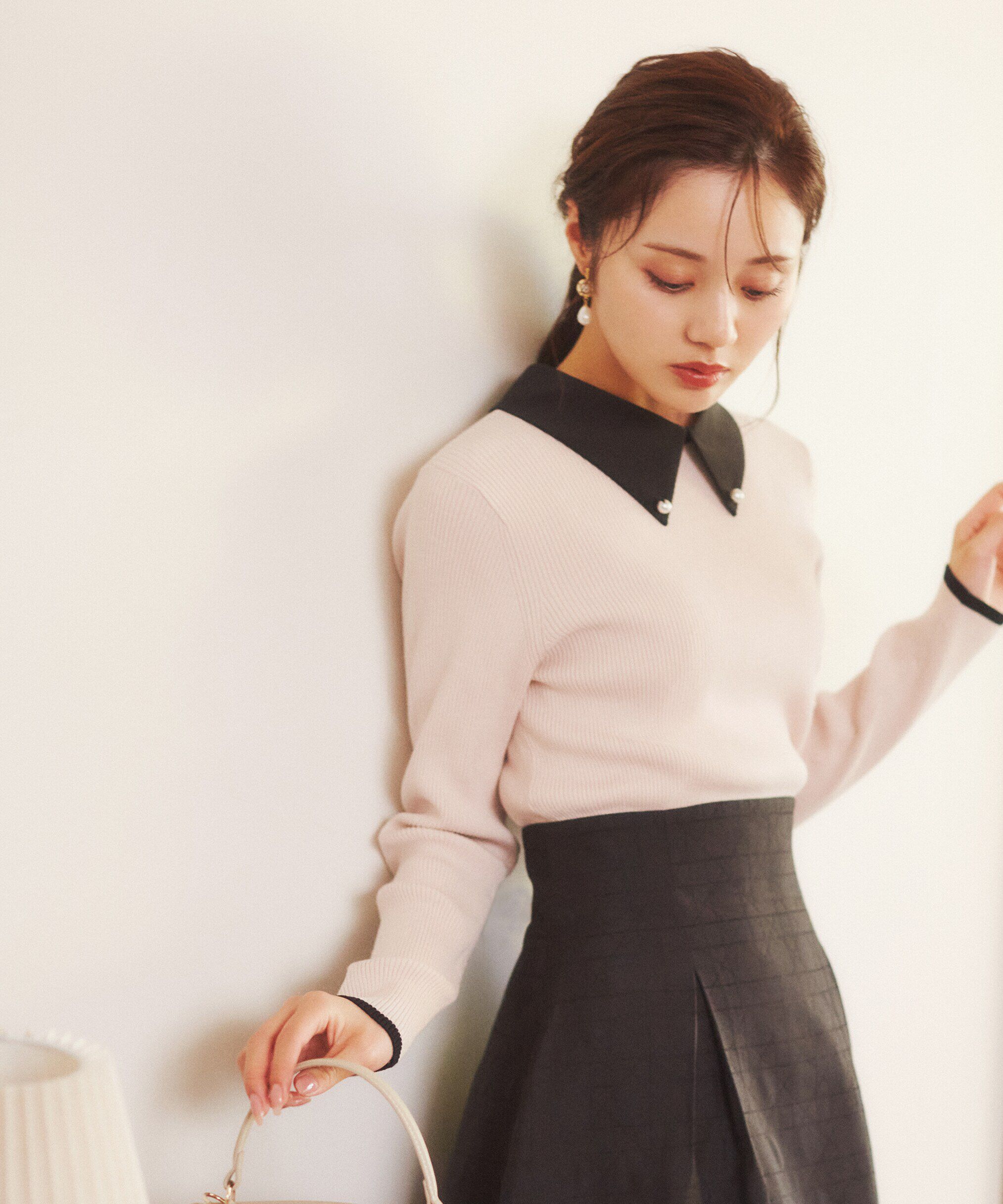 PROPORTION BODY DRESSING「2way襟付きリブニット」|ニット・セーター|