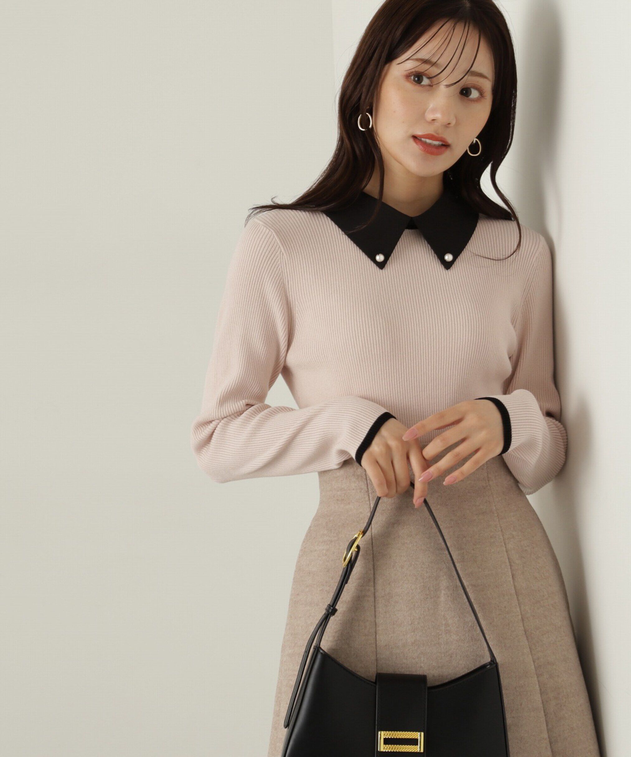 PROPORTION BODY DRESSING「2way襟付きリブニット」|ニット・セーター|