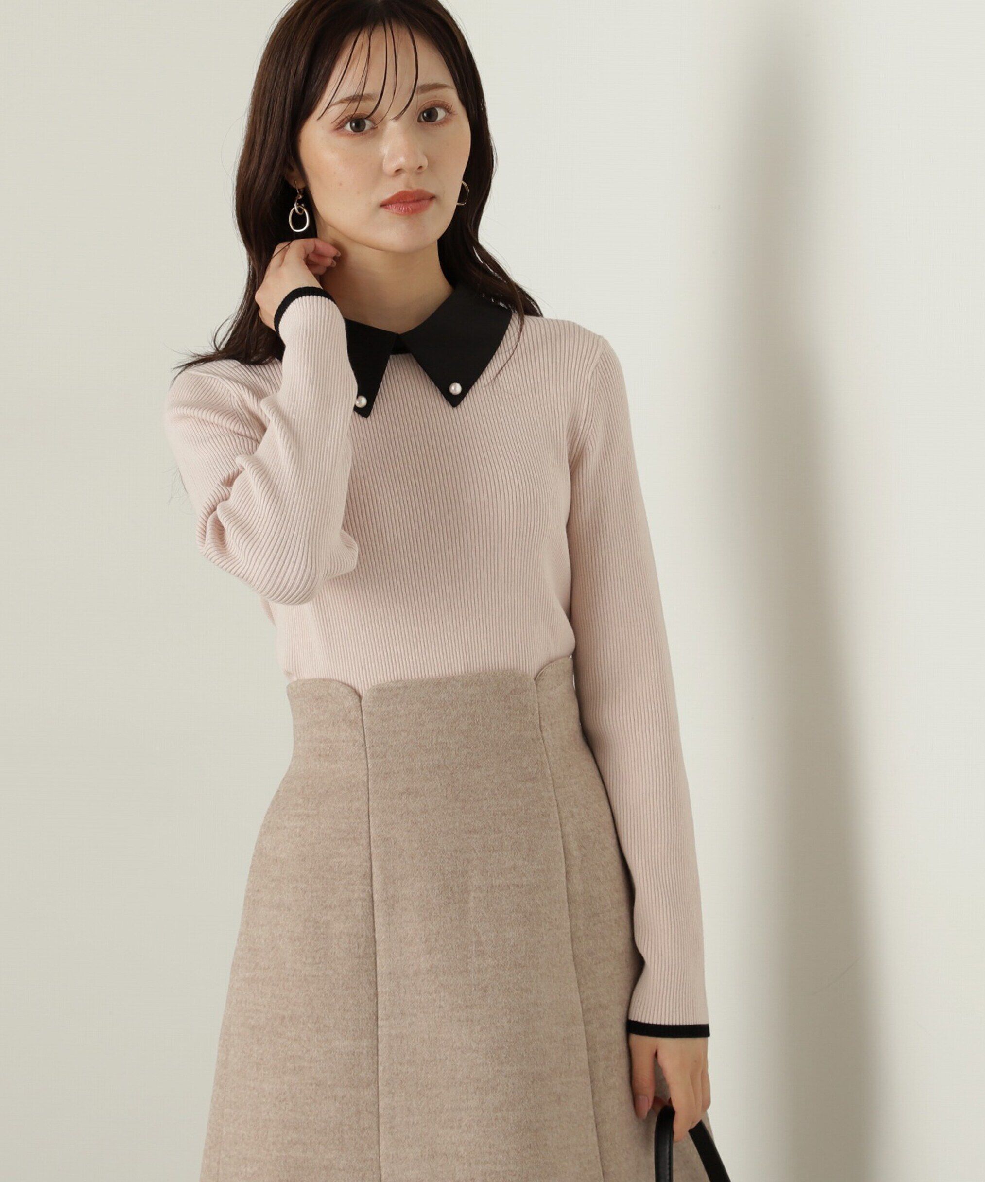 PROPORTION BODY DRESSING「2way襟付きリブニット」|ニット・セーター|