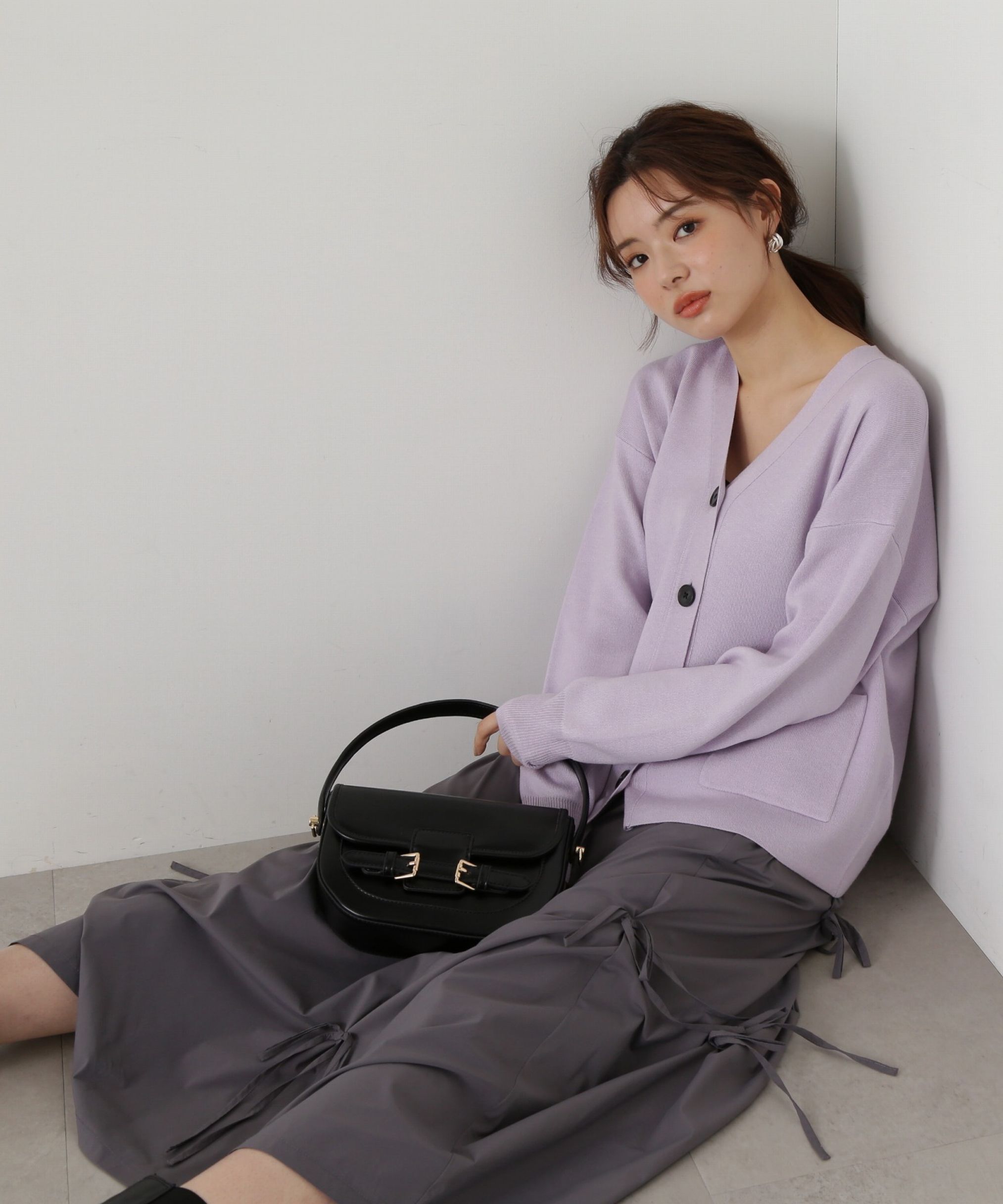 PROPORTION BODY DRESSING「リボン付きフレアスカート」|スカート|チャコール2