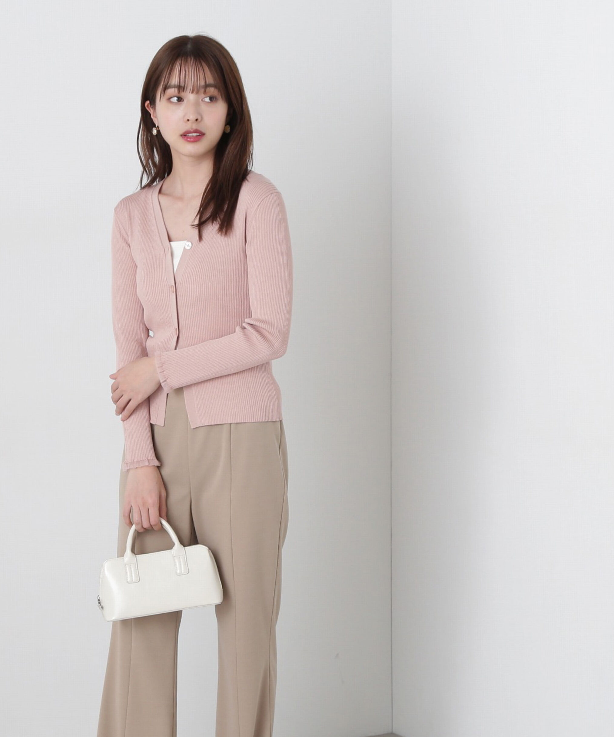 PROPORTION BODY DRESSING「リブVネックカーデ」|カーディガン|