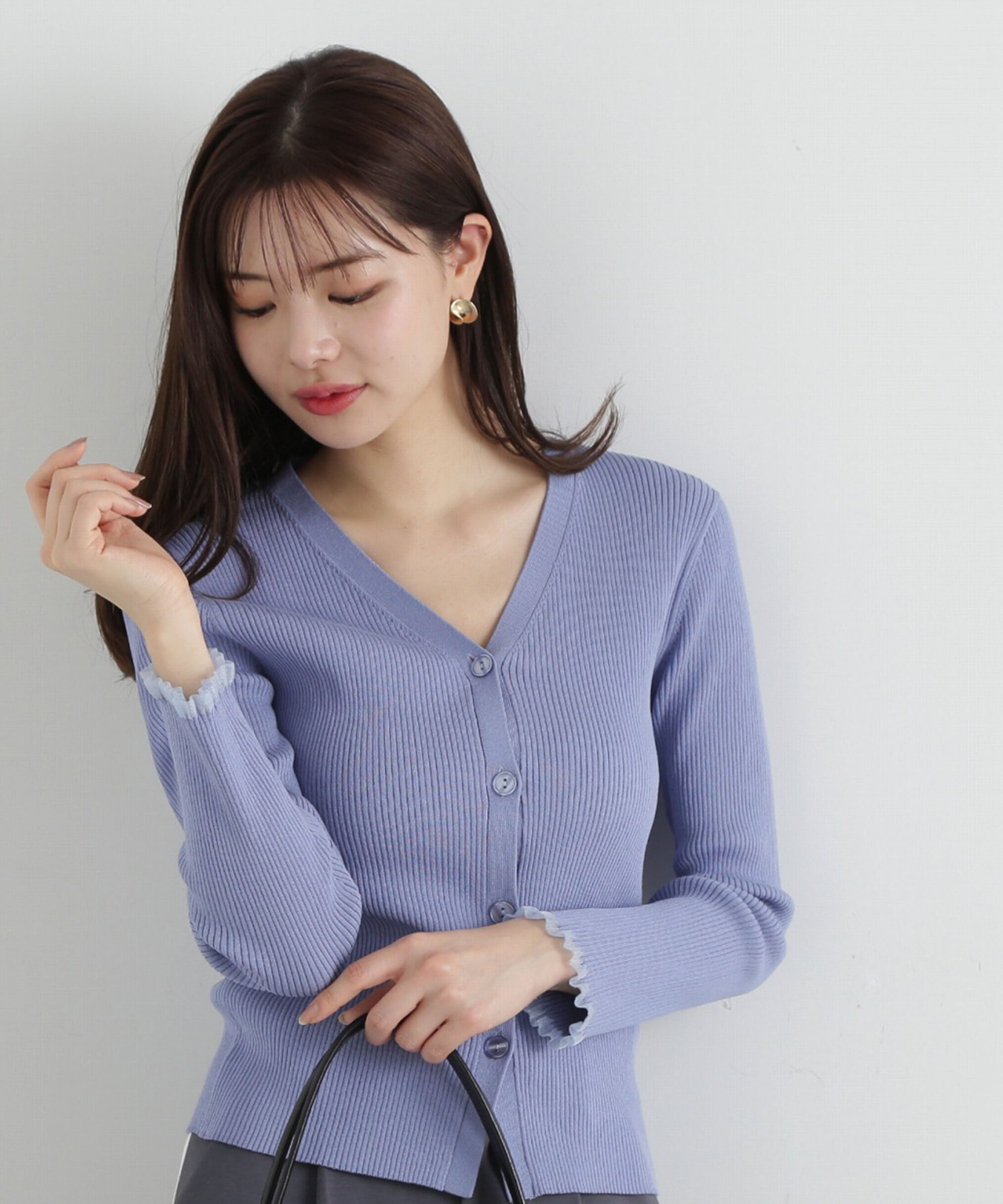 PROPORTION BODY DRESSING「リブVネックカーデ」|カーディガン|