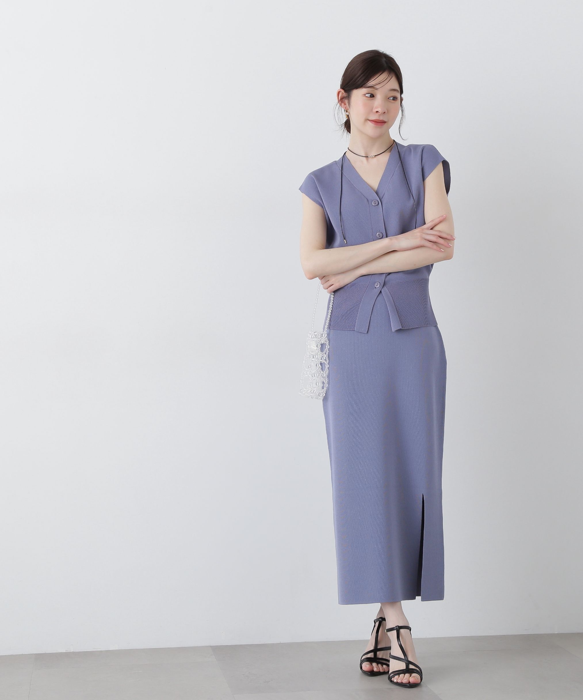 PROPORTION BODY DRESSING「スリットナローニットSET UP」|ワンピース|