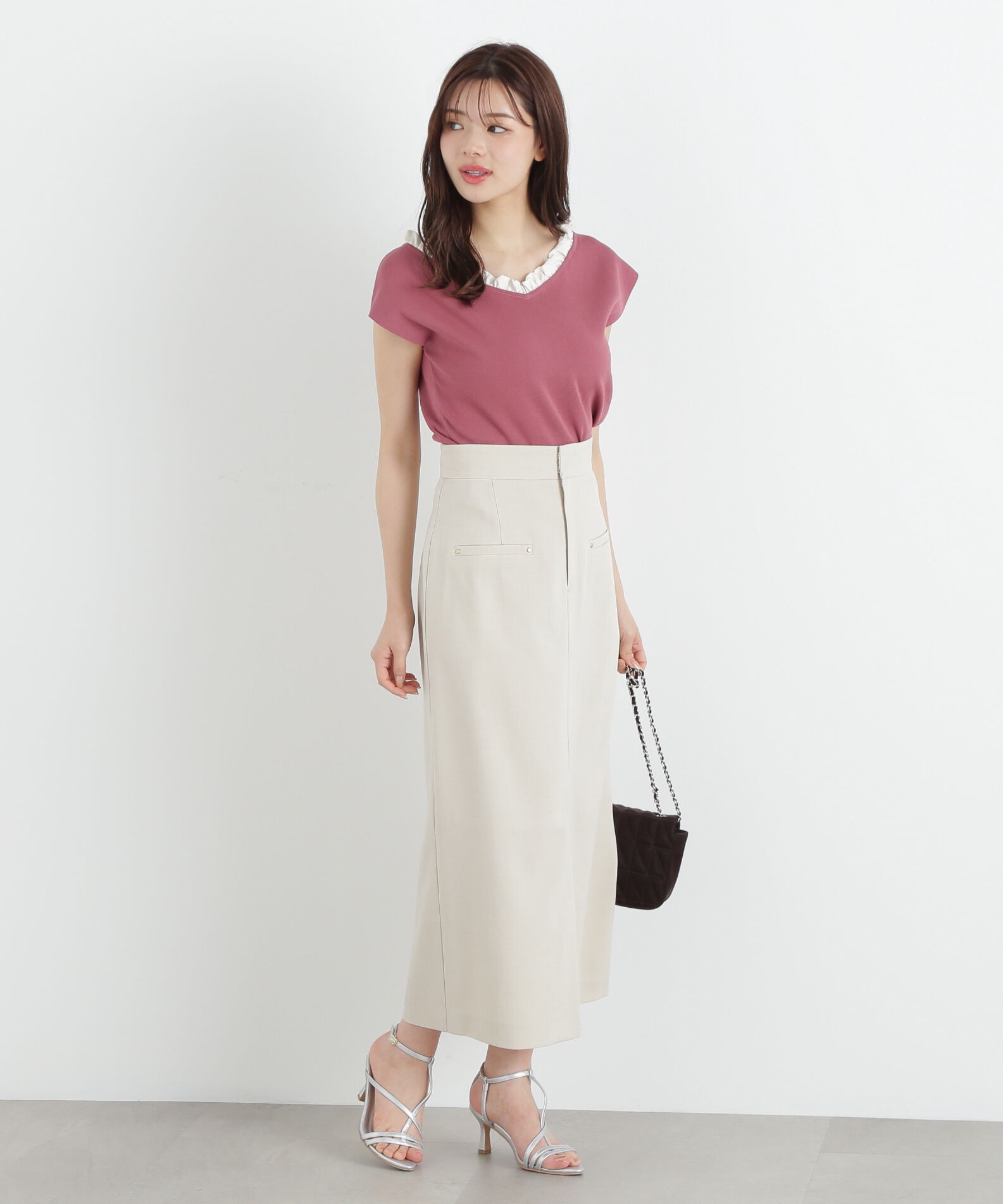 PROPORTION BODY DRESSING「前スリットナロースカート」|スカート|