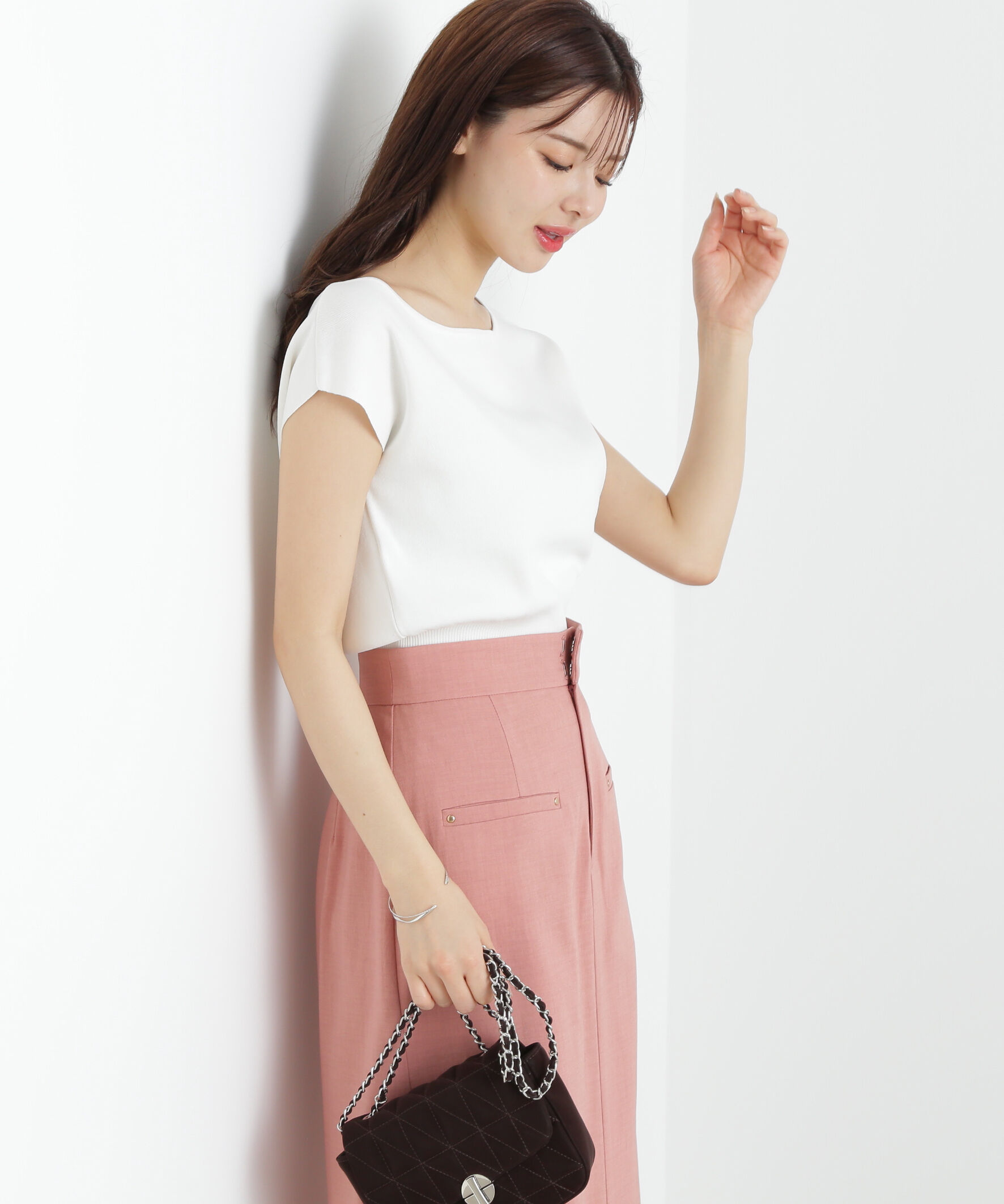 PROPORTION BODY DRESSING「前スリットナロースカート」|スカート|