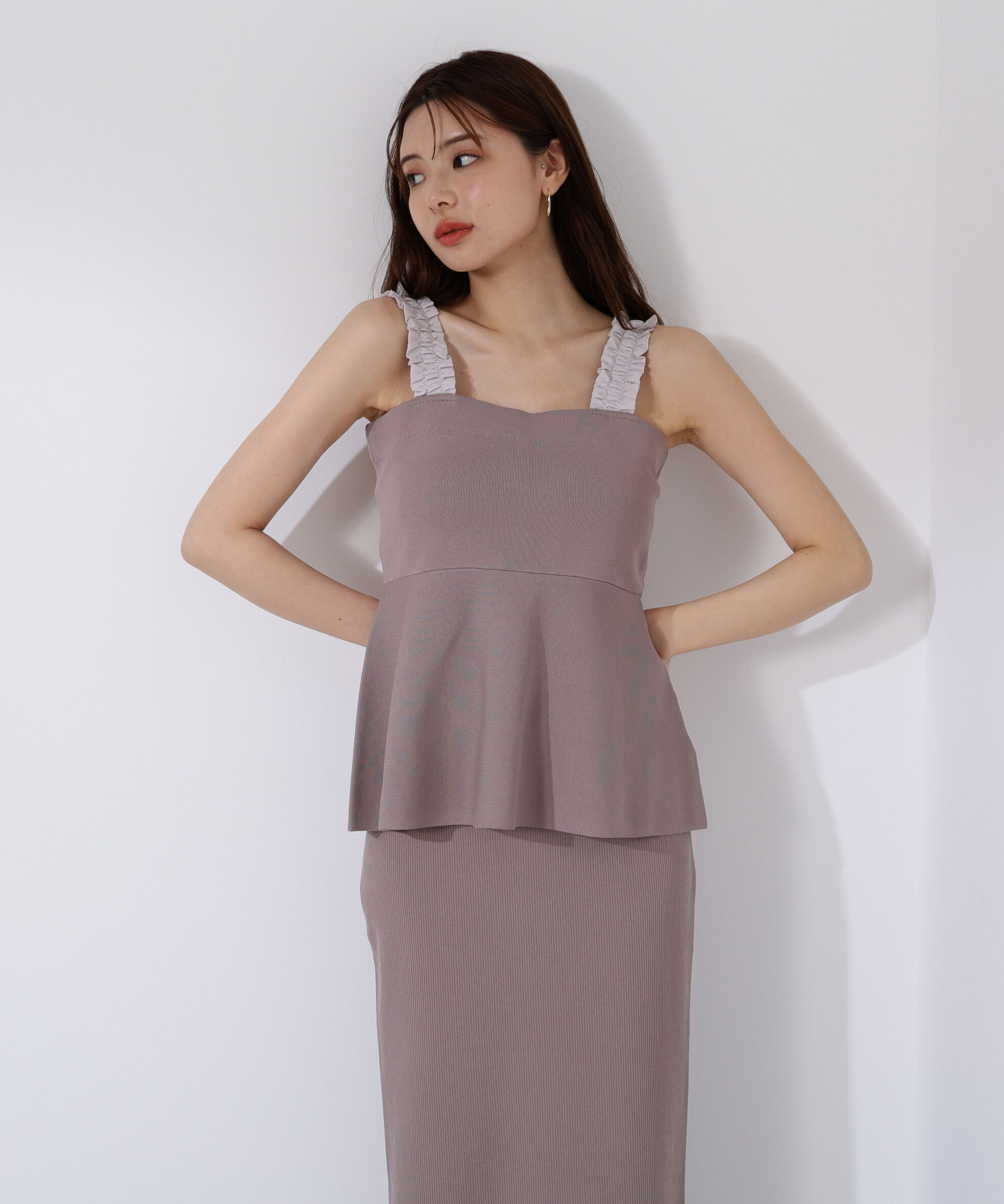 PROPORTION BODY DRESSING「ペプラムキャミセットアップ」|ワンピース|