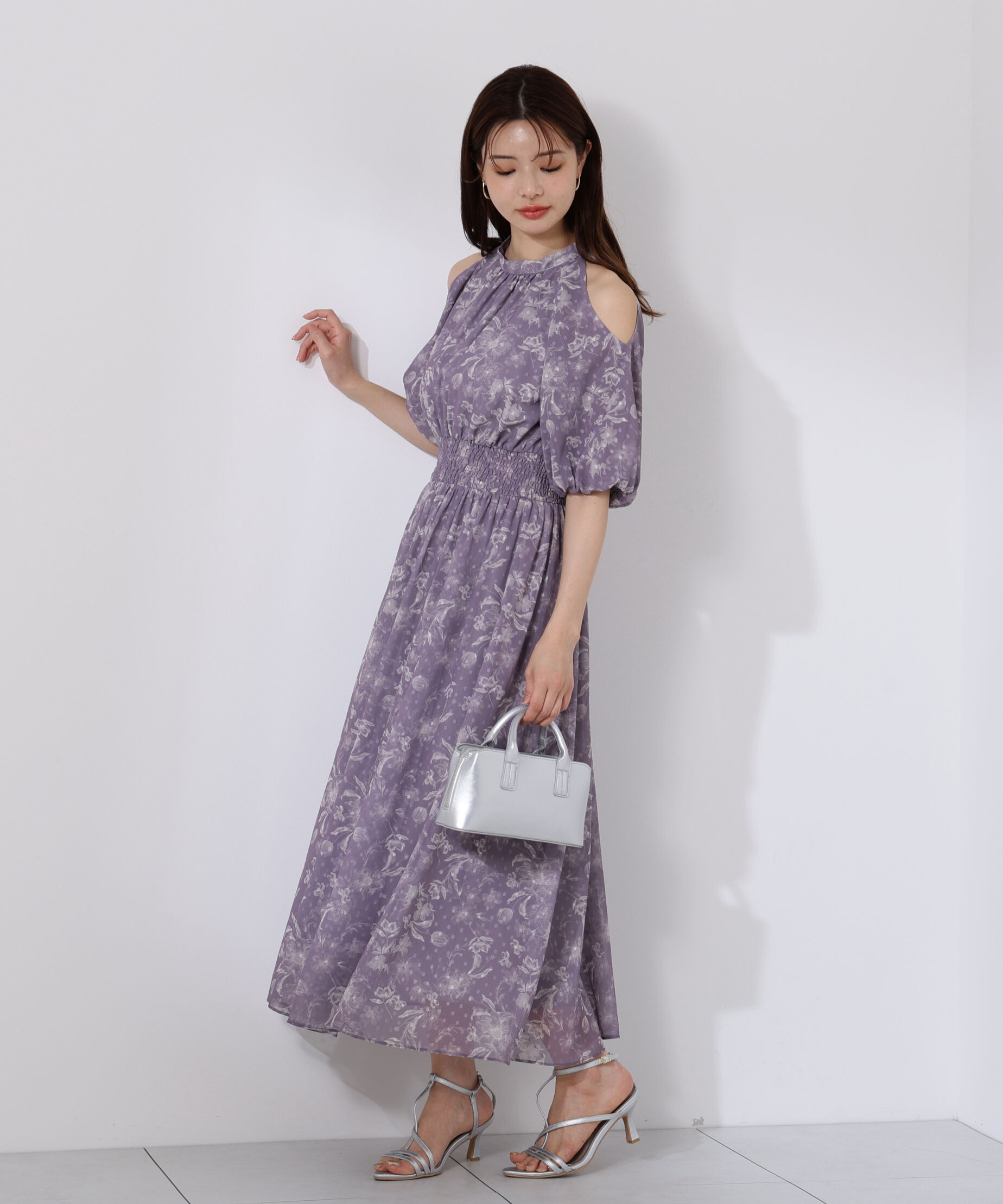 PROPORTION BODY DRESSING「オープンショルダー花柄ワンピース」|ワンピース|