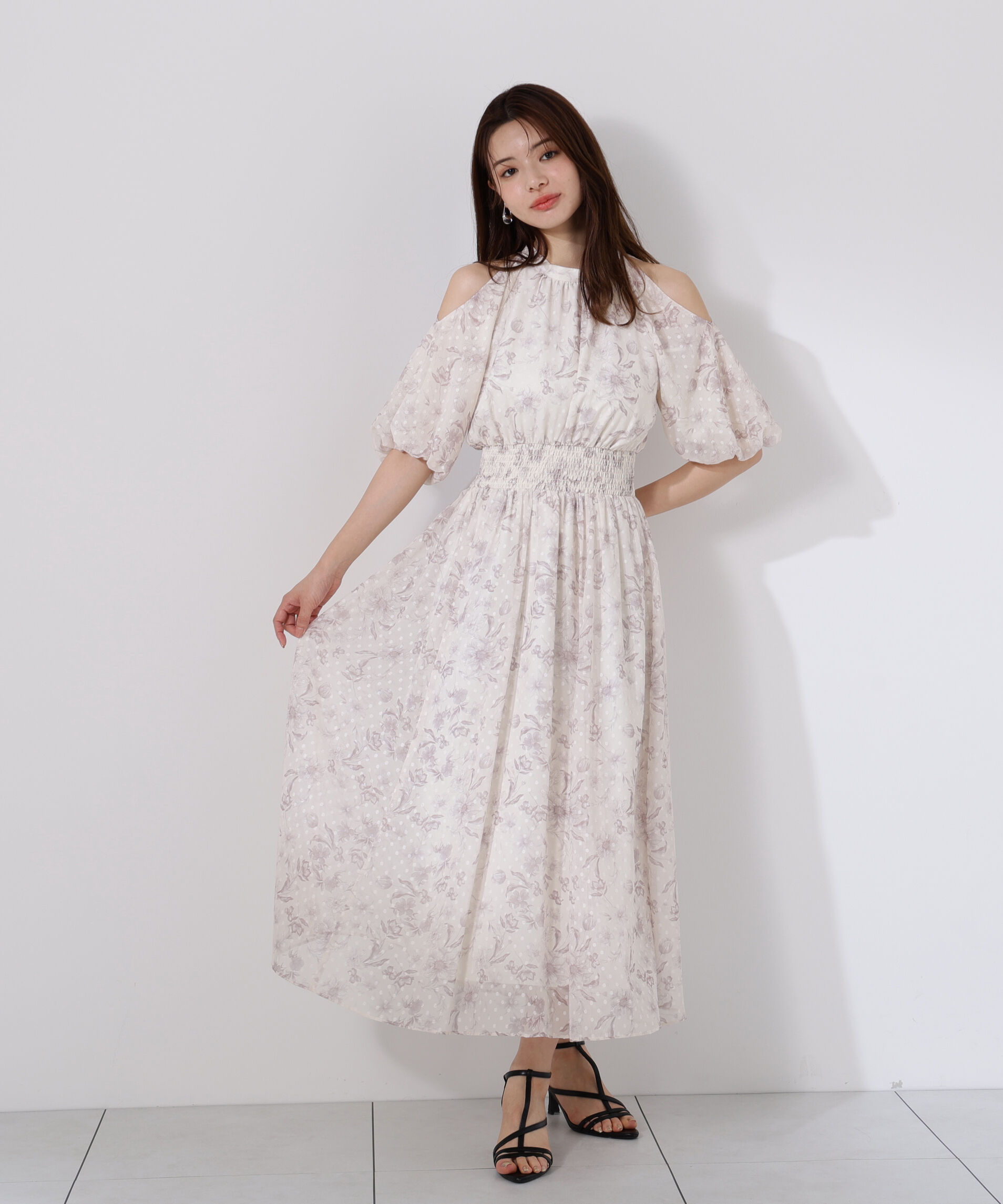 PROPORTION BODY DRESSING「オープンショルダー花柄ワンピース」|ワンピース|