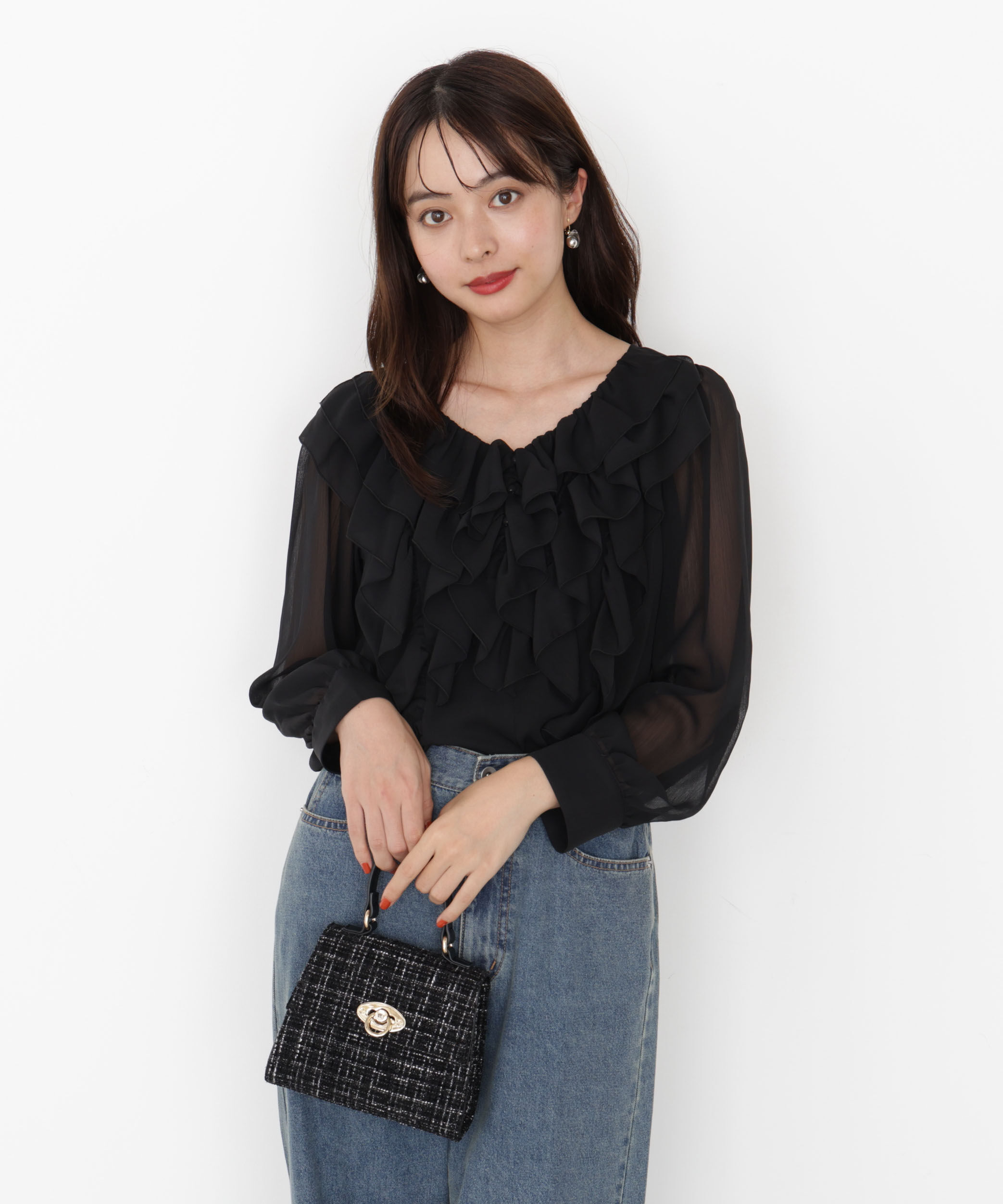 PROPORTION BODY DRESSING「＜ウォッシャブル＞フロントフリルブラウス」|シャツ・ブラウス|