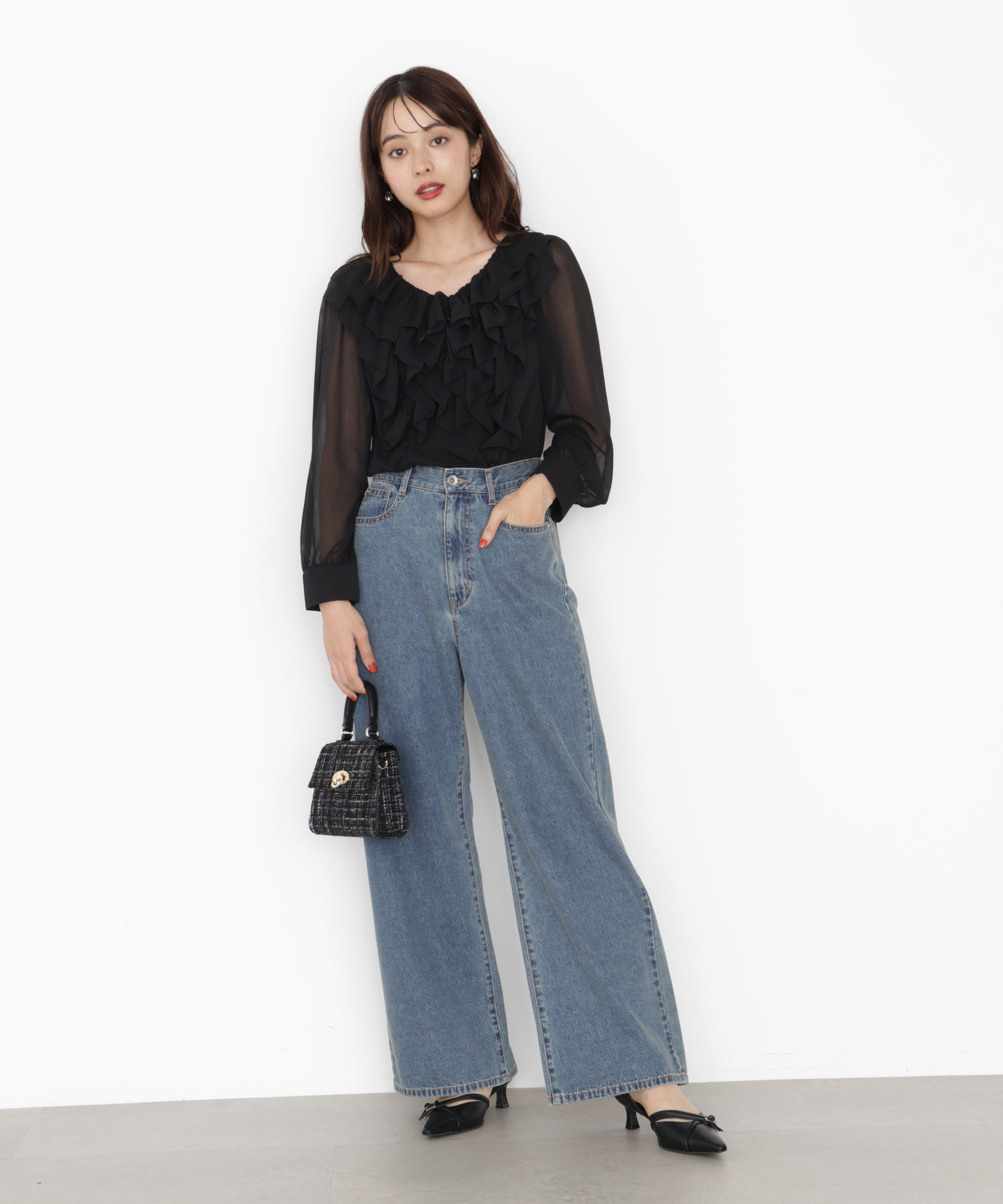 PROPORTION BODY DRESSING「＜ウォッシャブル＞フロントフリルブラウス」|シャツ・ブラウス|