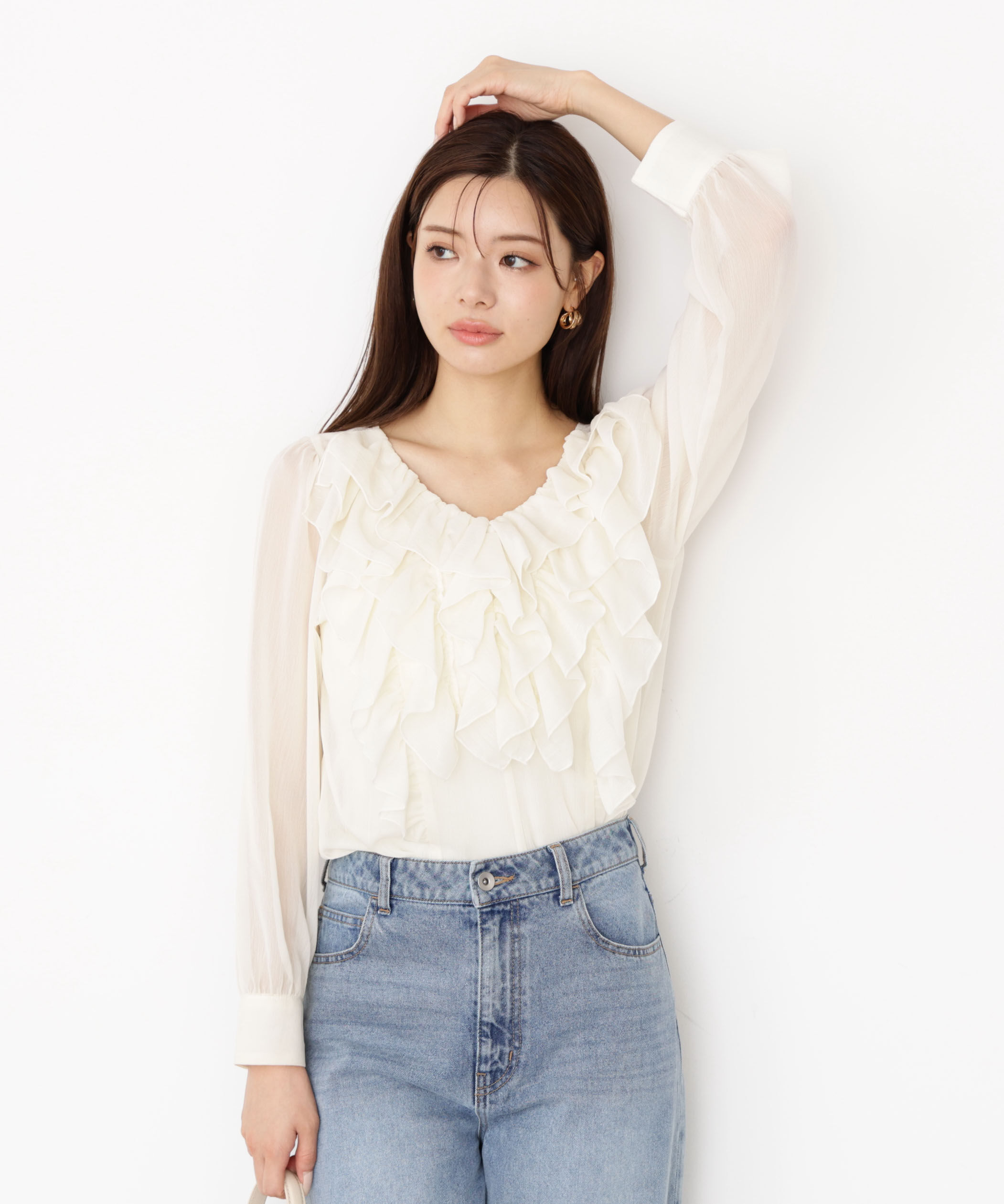 PROPORTION BODY DRESSING「＜ウォッシャブル＞フロントフリルブラウス」|シャツ・ブラウス|