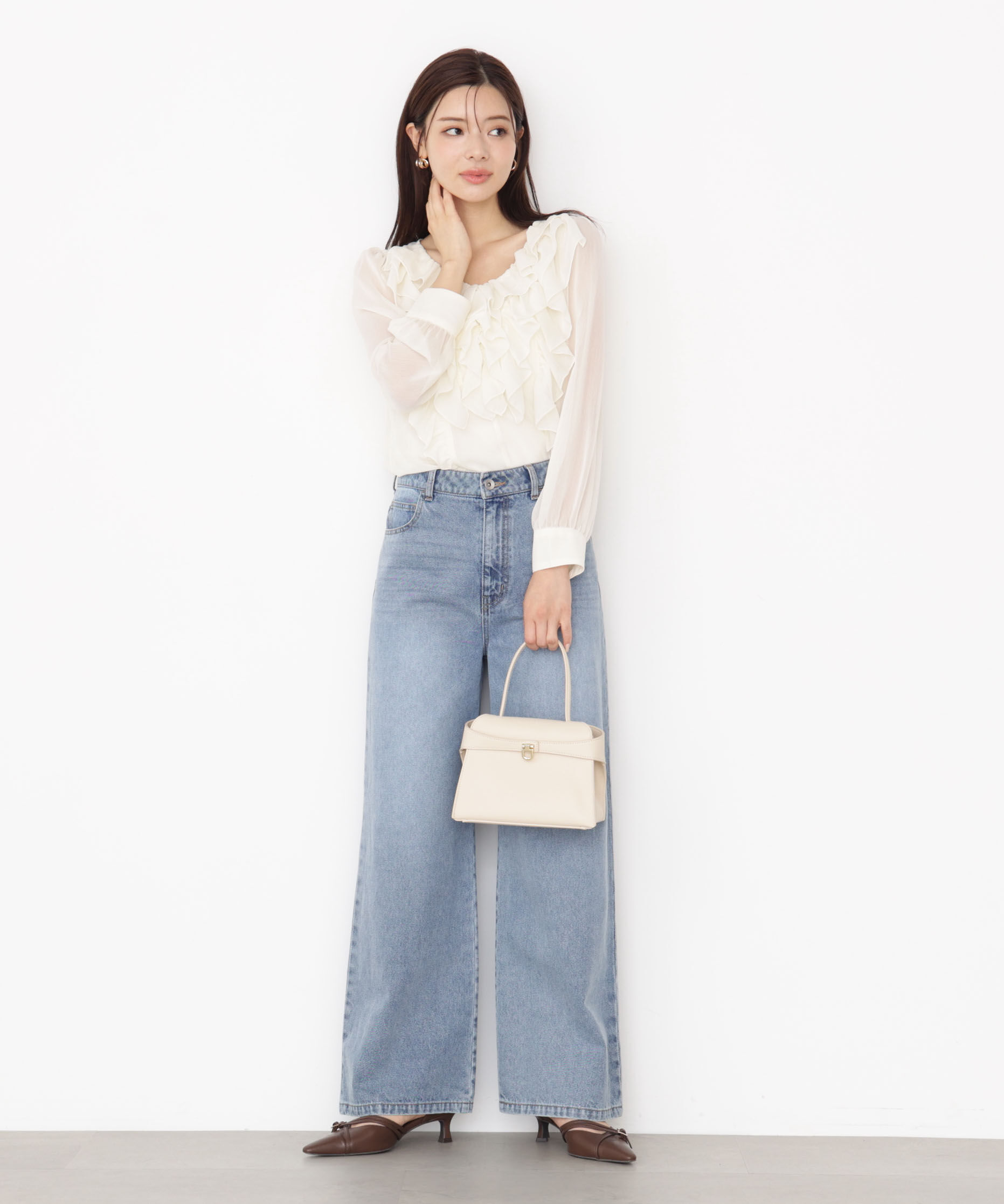 PROPORTION BODY DRESSING「＜ウォッシャブル＞フロントフリルブラウス」|シャツ・ブラウス|