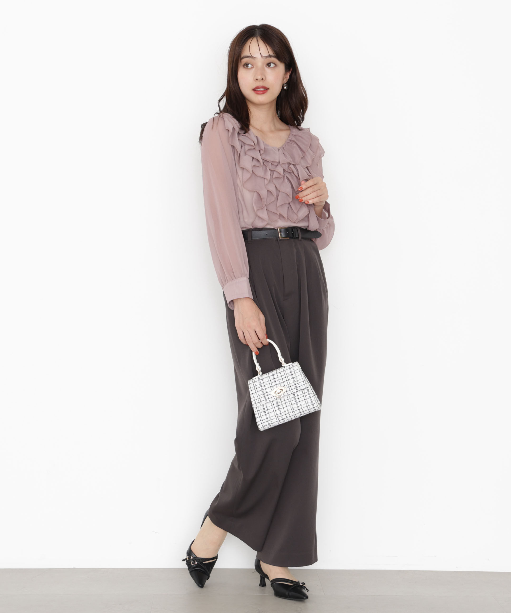 PROPORTION BODY DRESSING「＜ウォッシャブル＞フロントフリルブラウス」|シャツ・ブラウス|