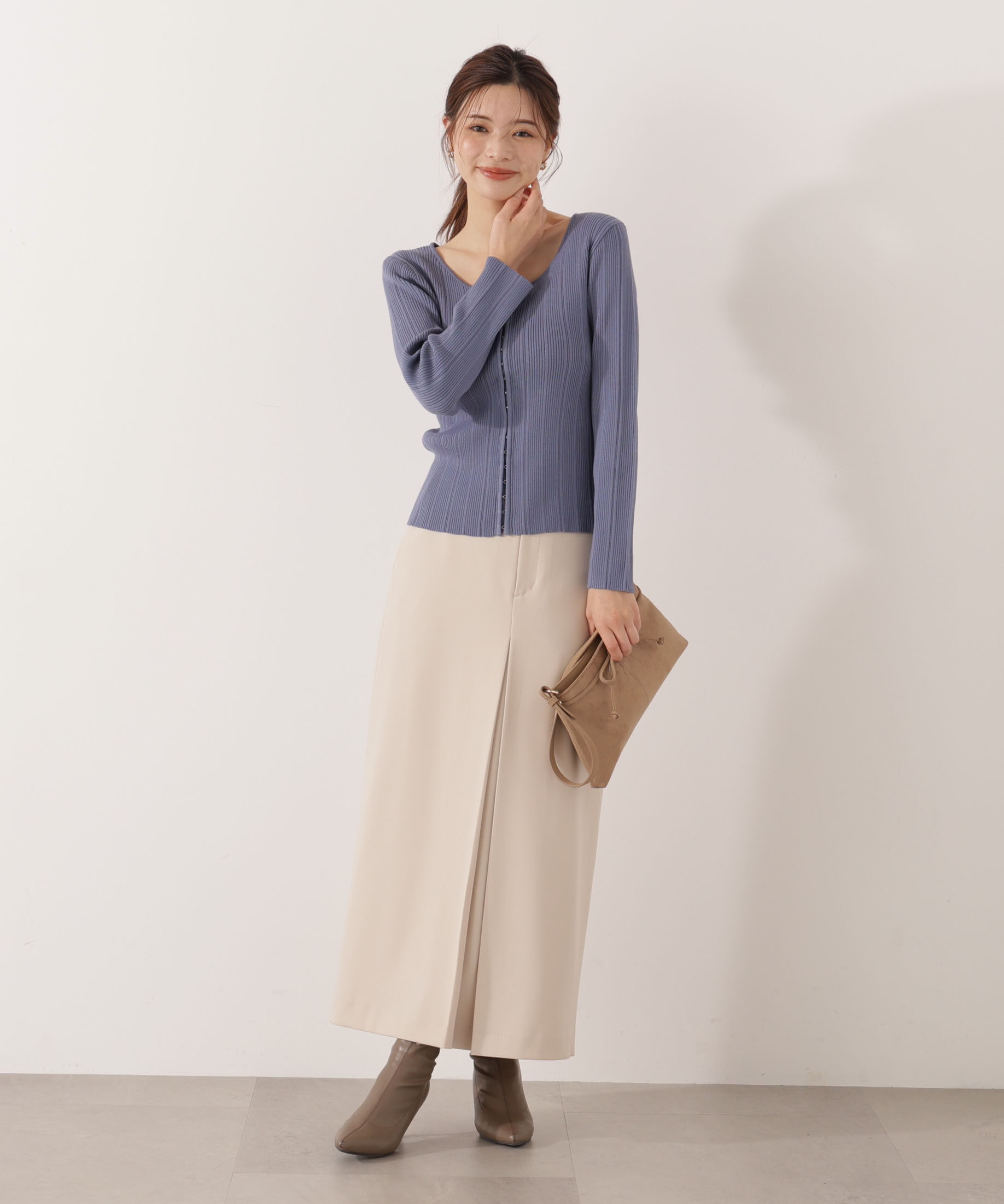 PROPORTION BODY DRESSING「＜ウォッシャブル＞フロントタックナロースカート」|スカート|