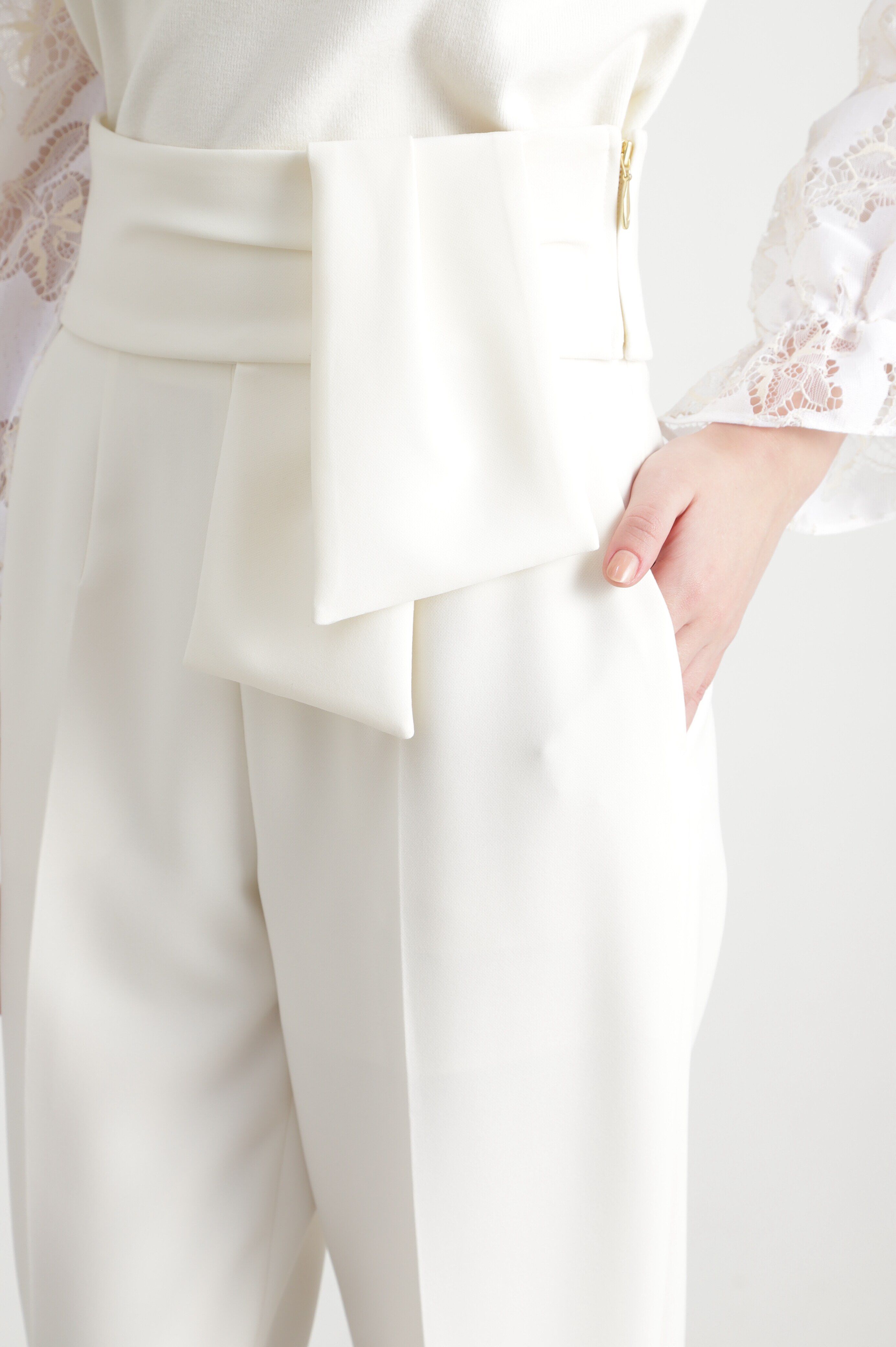  「◆ウエストリボンテーパードパンツ」|その他|