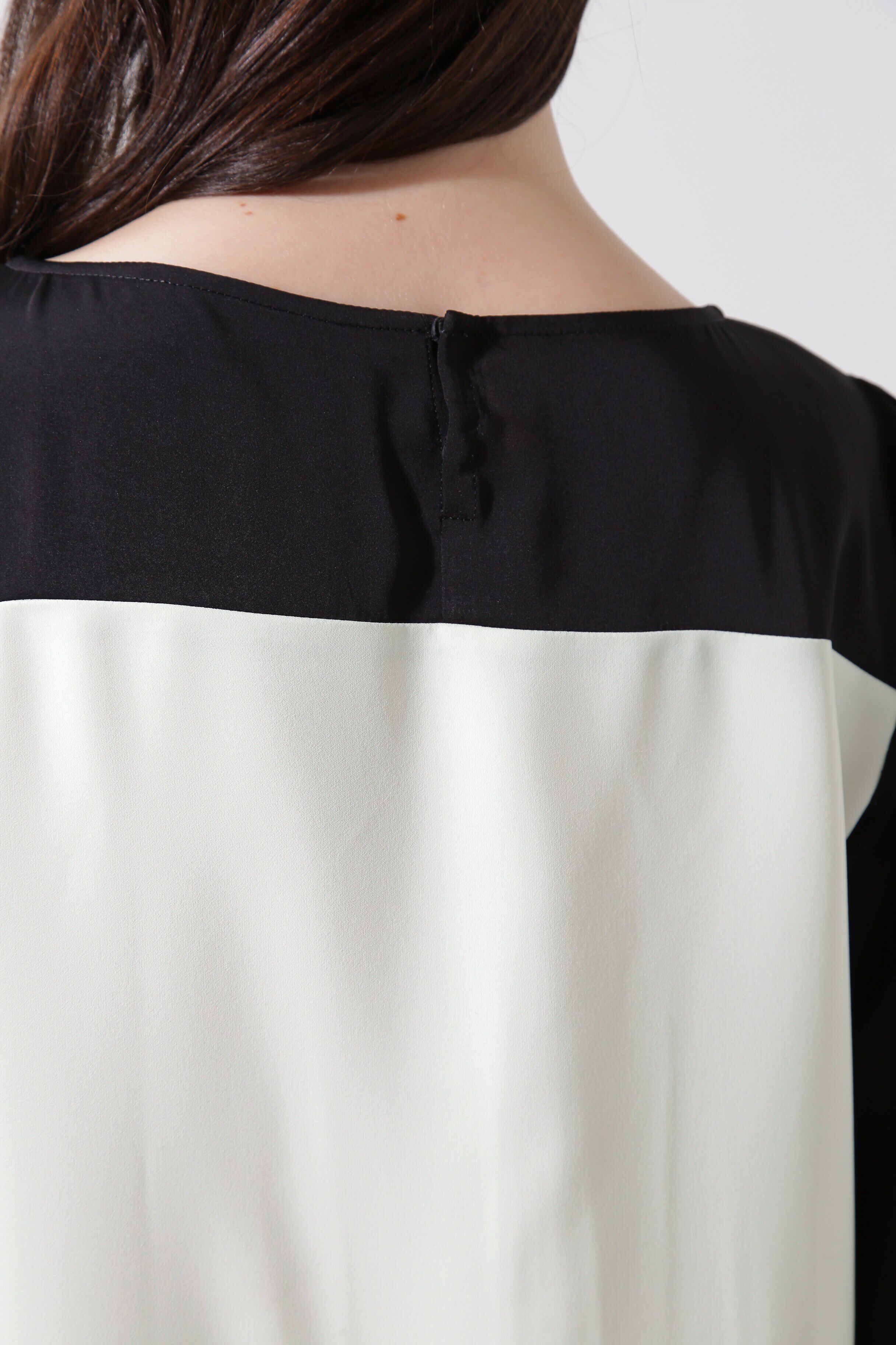  「◆バイカラーレースコンビブラウス」|シャツ・ブラウス|