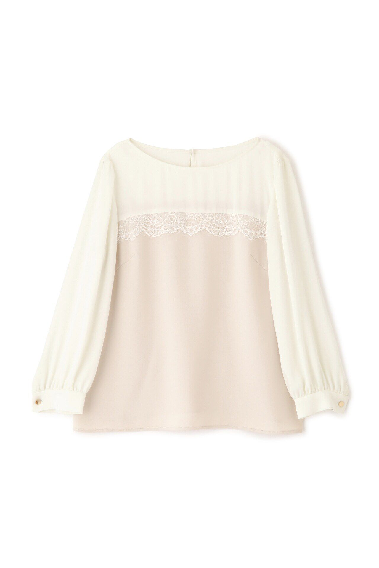  「◆バイカラーレースコンビブラウス」|シャツ・ブラウス|