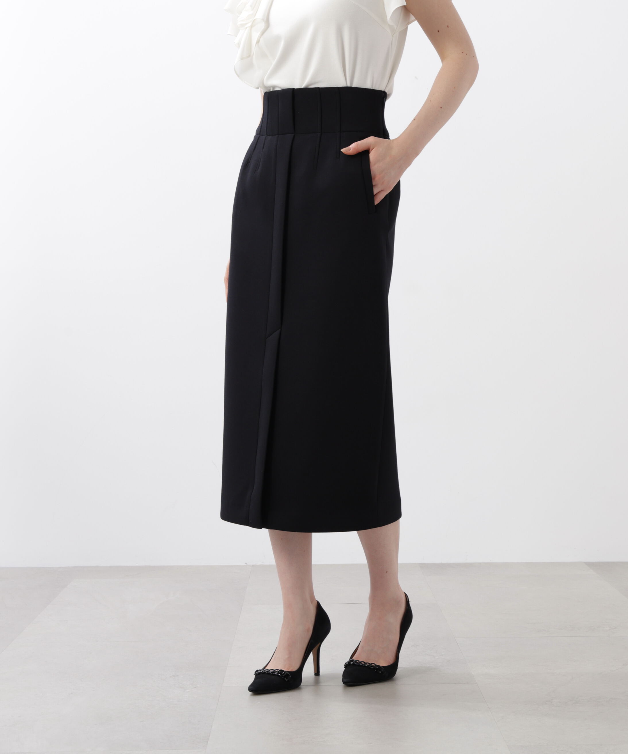  「◆ハイウエストダンボールミディスカート」|スカート|ブラック