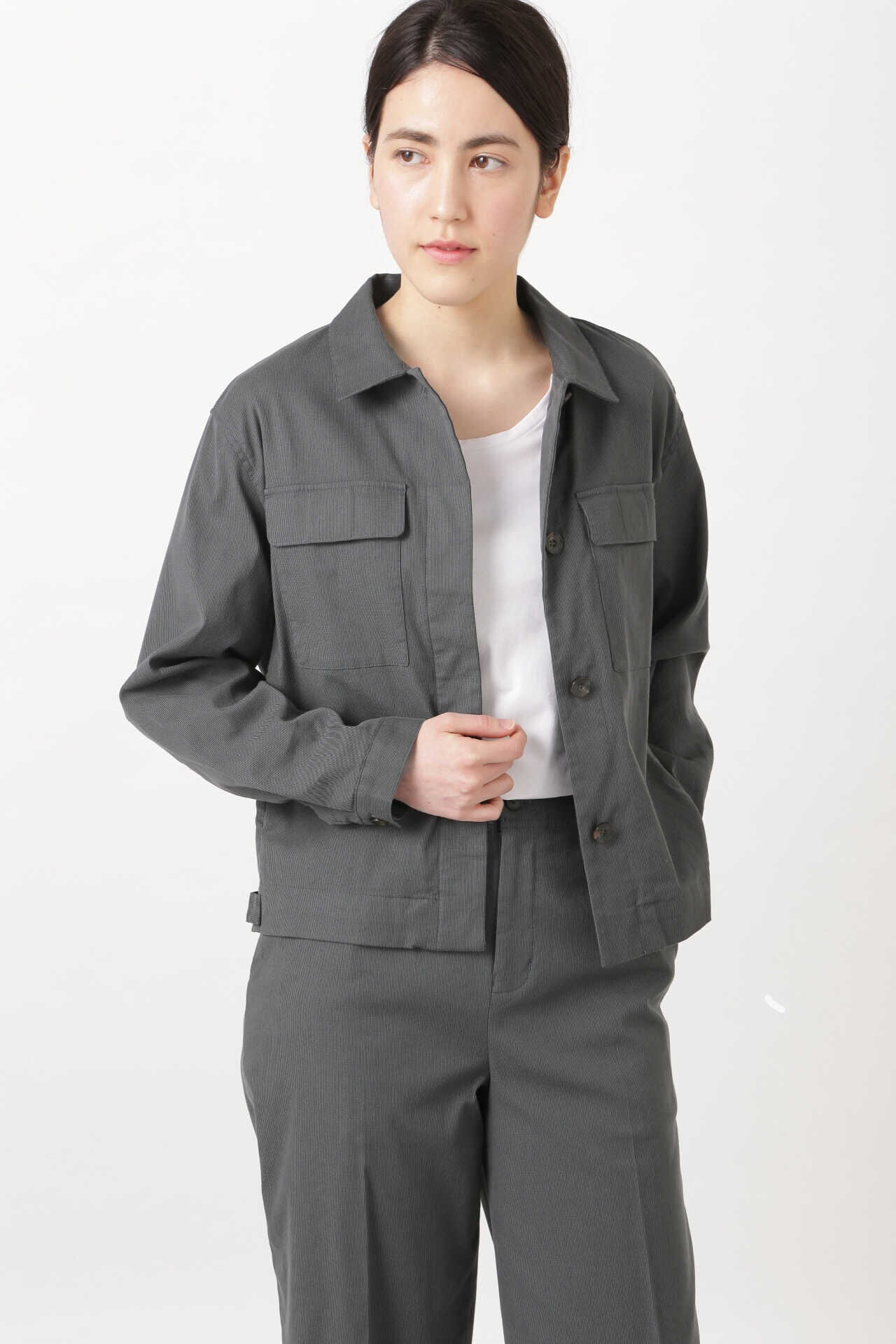  「コードレーンストレッチ　ブルゾン」|ブルゾン・スタジャン|チャコール&times;D 3