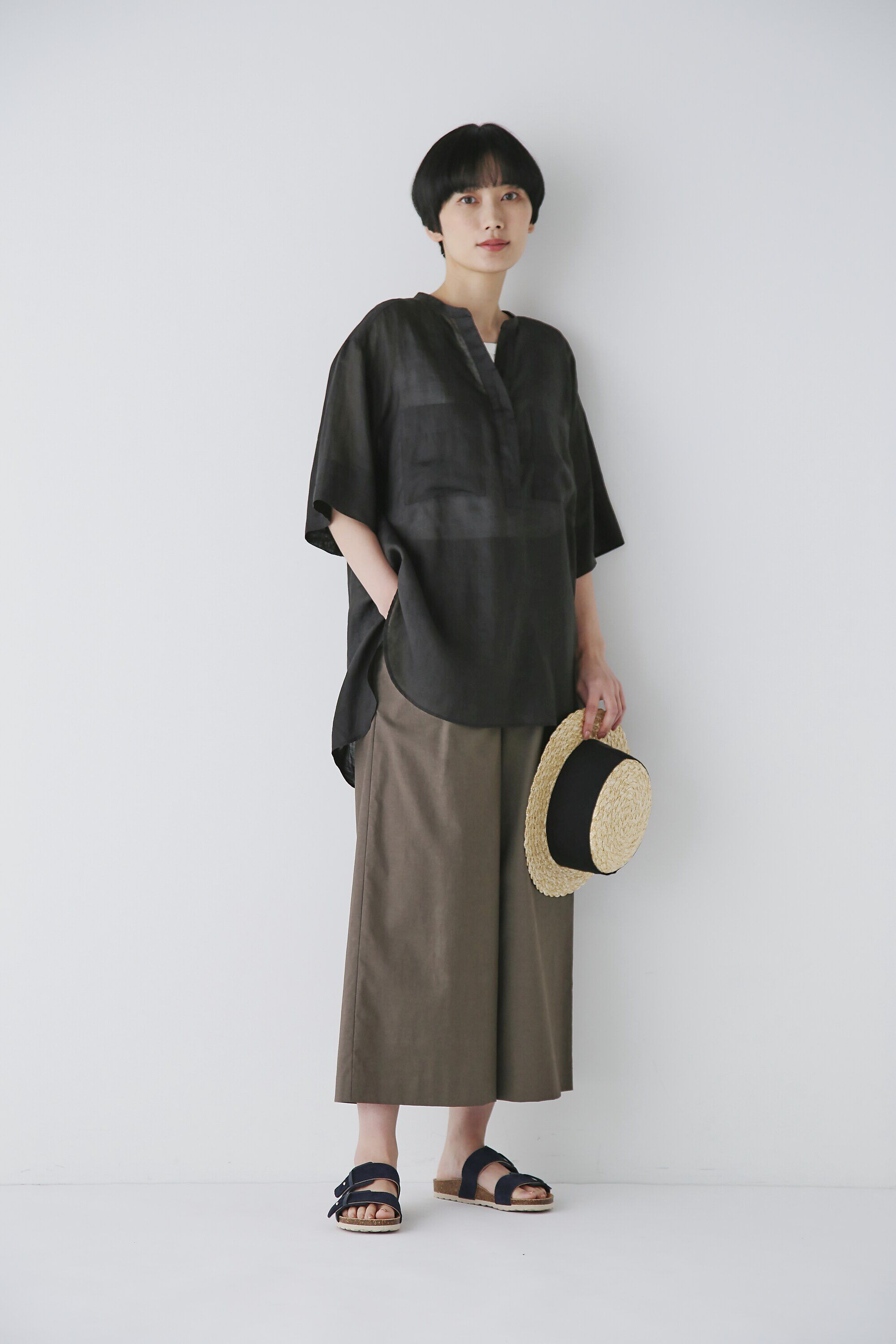  「◆１６０／１ラミー半袖ブラウス」|シャツ・ブラウス|