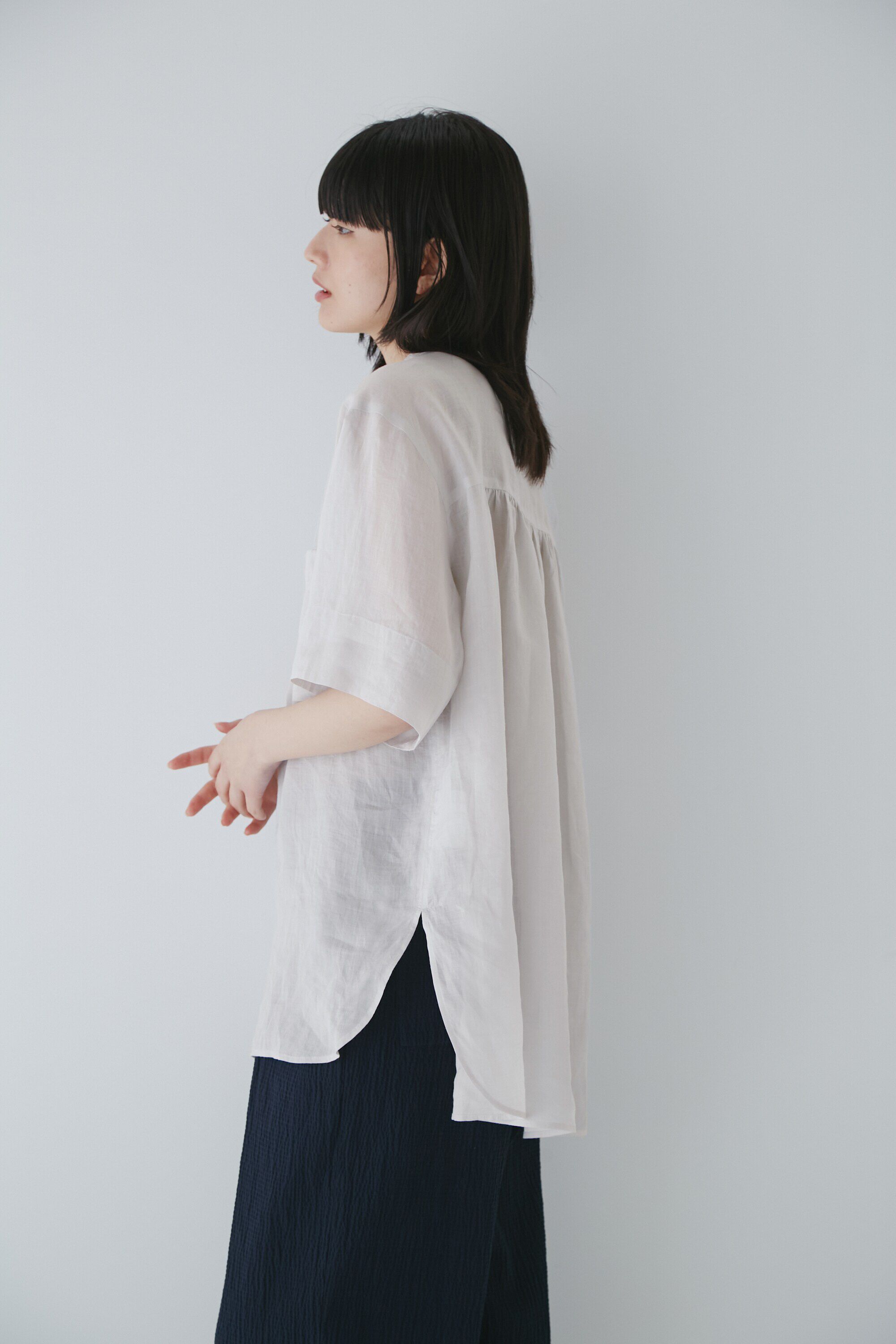  「◆１６０／１ラミー半袖ブラウス」|シャツ・ブラウス|