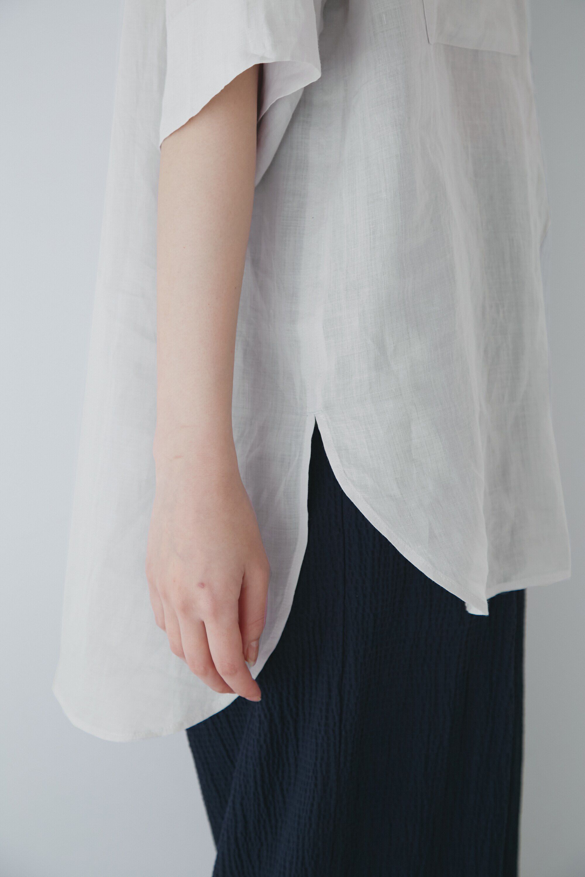  「◆１６０／１ラミー半袖ブラウス」|シャツ・ブラウス|