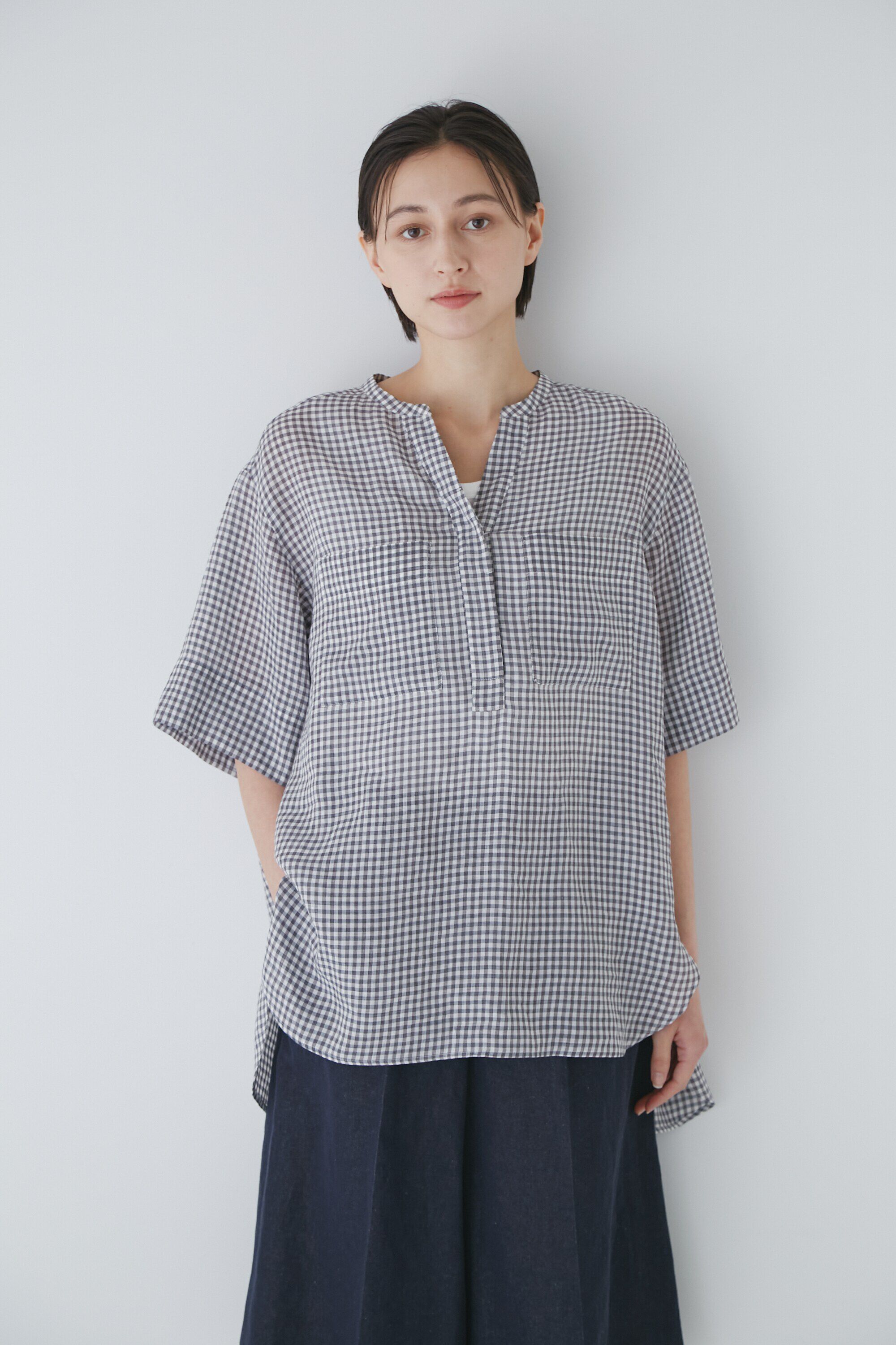  「◆１６０／１ラミー半袖ブラウス」|シャツ・ブラウス|