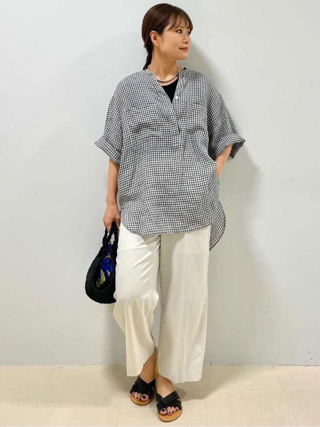  「◆１６０／１ラミー半袖ブラウス」|シャツ・ブラウス|