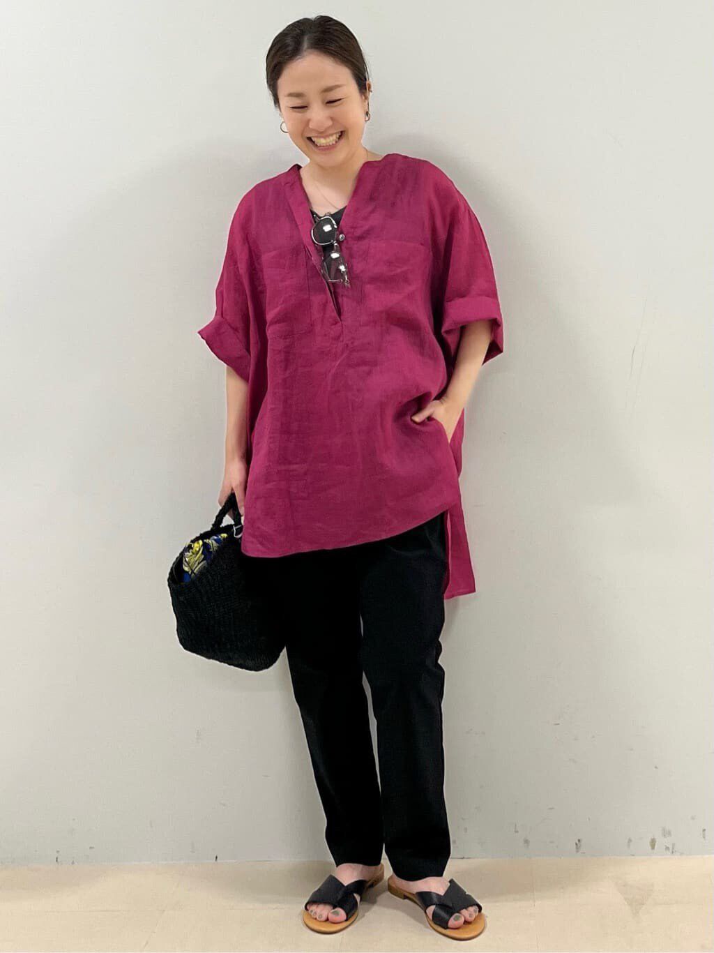  「◆１６０／１ラミー半袖ブラウス」|シャツ・ブラウス|