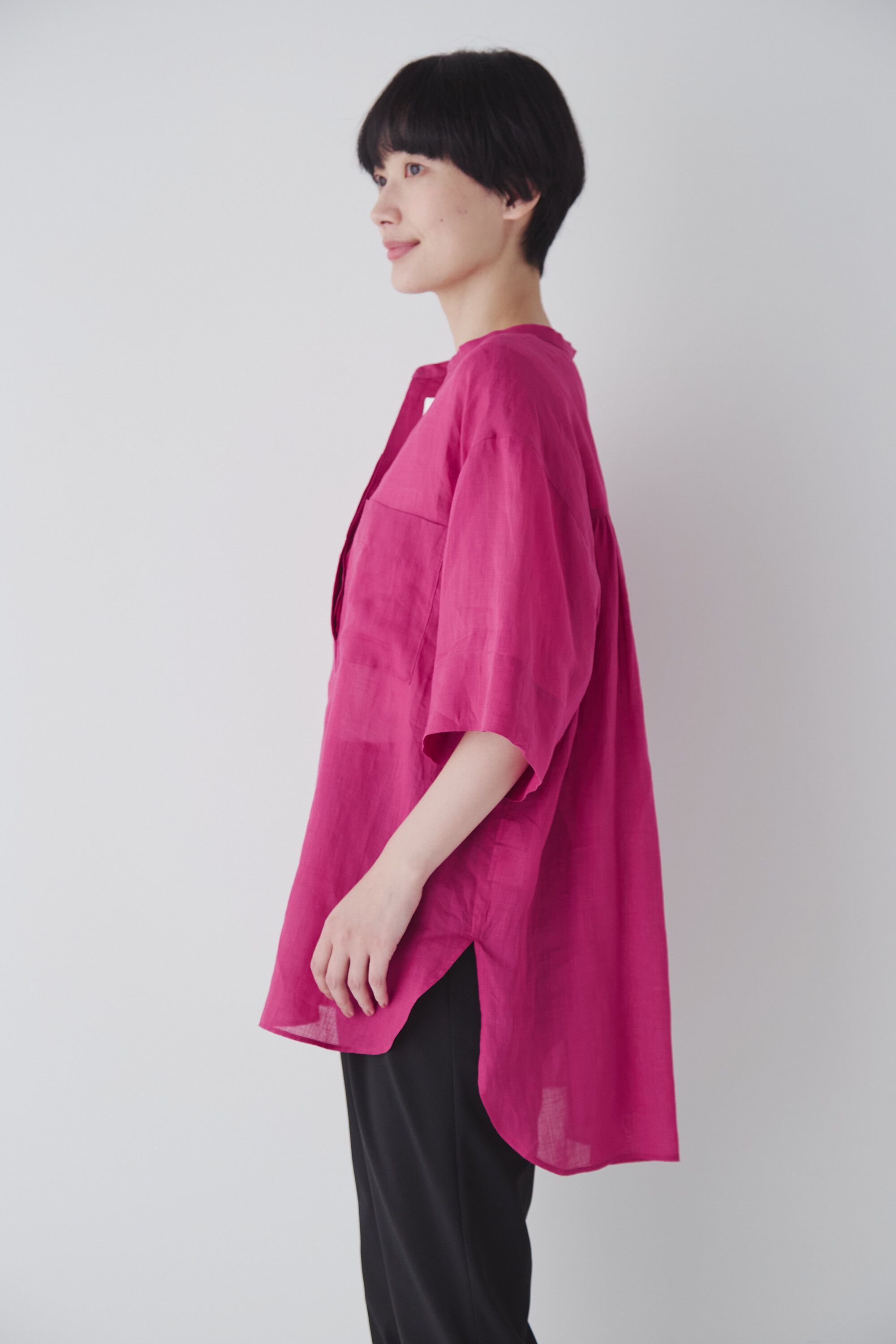  「◆１６０／１ラミー半袖ブラウス」|シャツ・ブラウス|