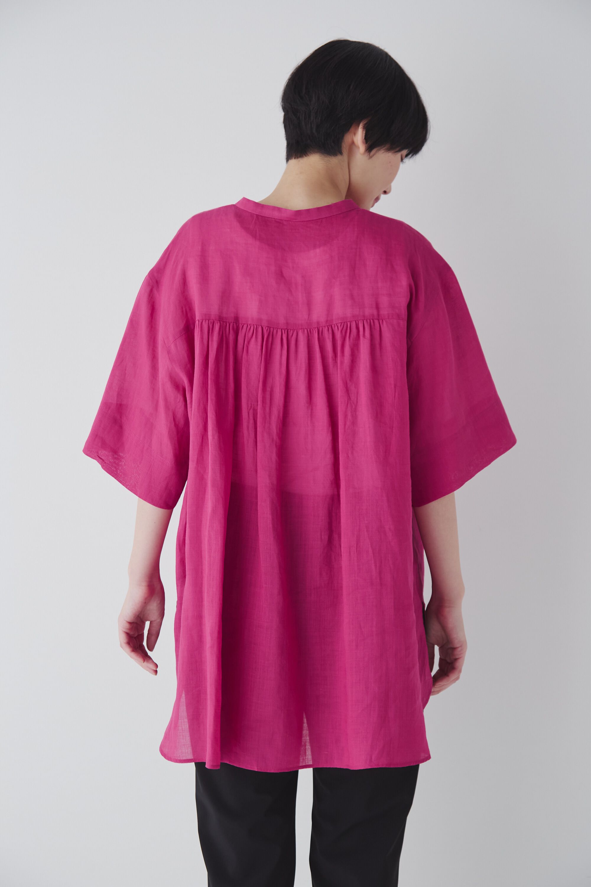  「◆１６０／１ラミー半袖ブラウス」|シャツ・ブラウス|