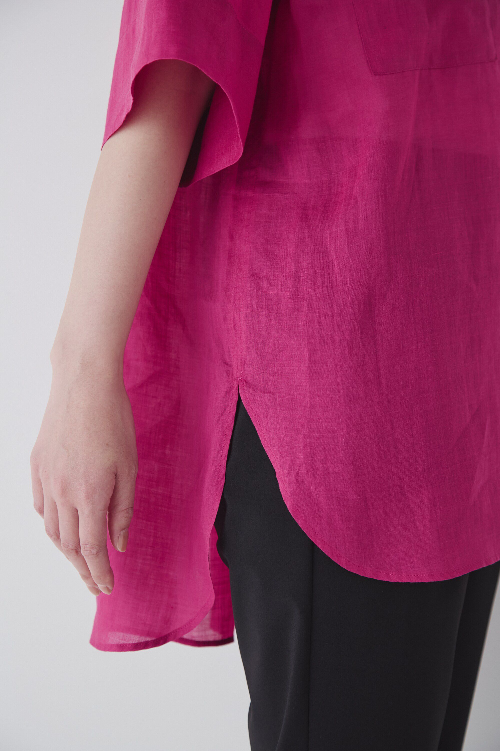  「◆１６０／１ラミー半袖ブラウス」|シャツ・ブラウス|