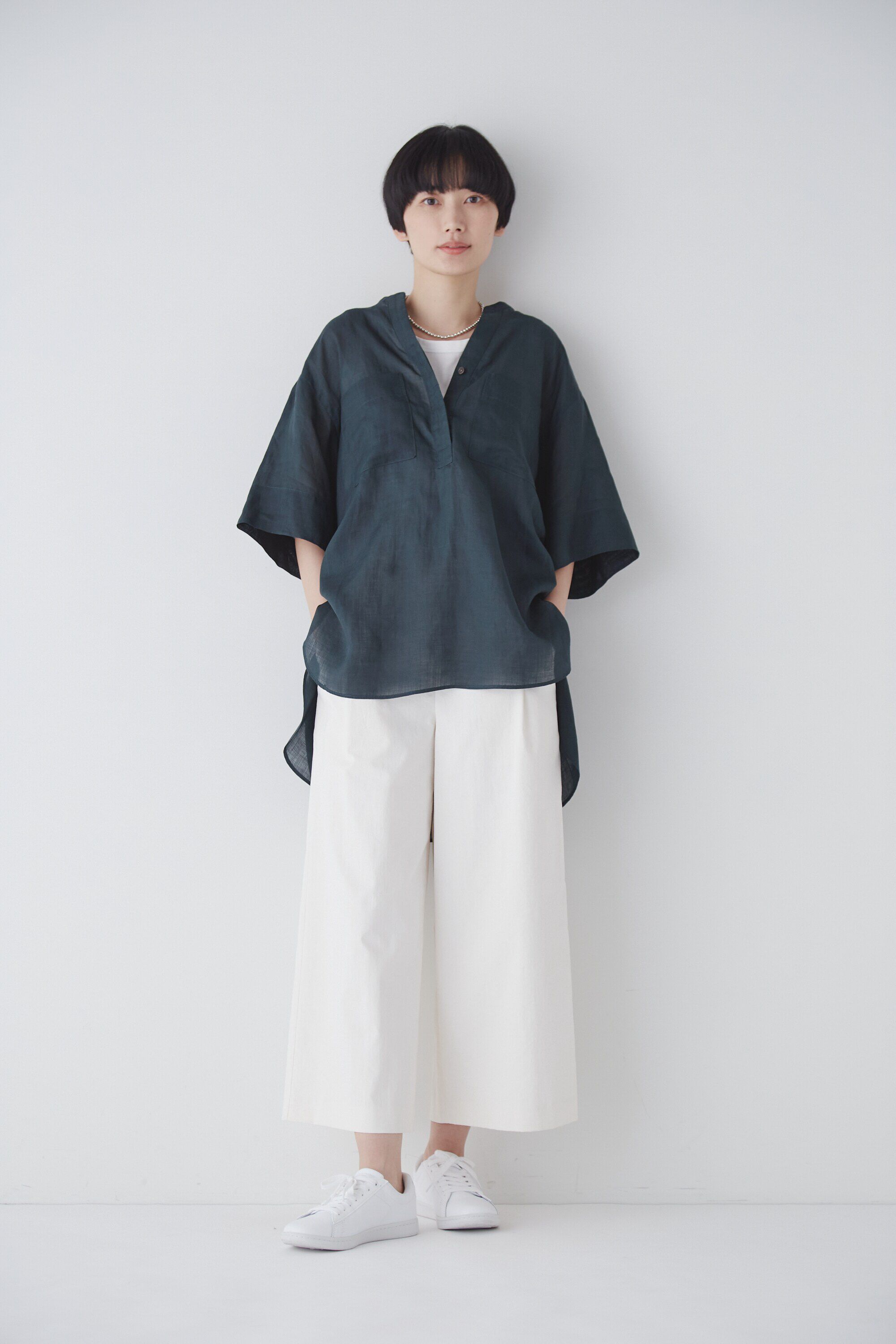  「◆１６０／１ラミー半袖ブラウス」|シャツ・ブラウス|